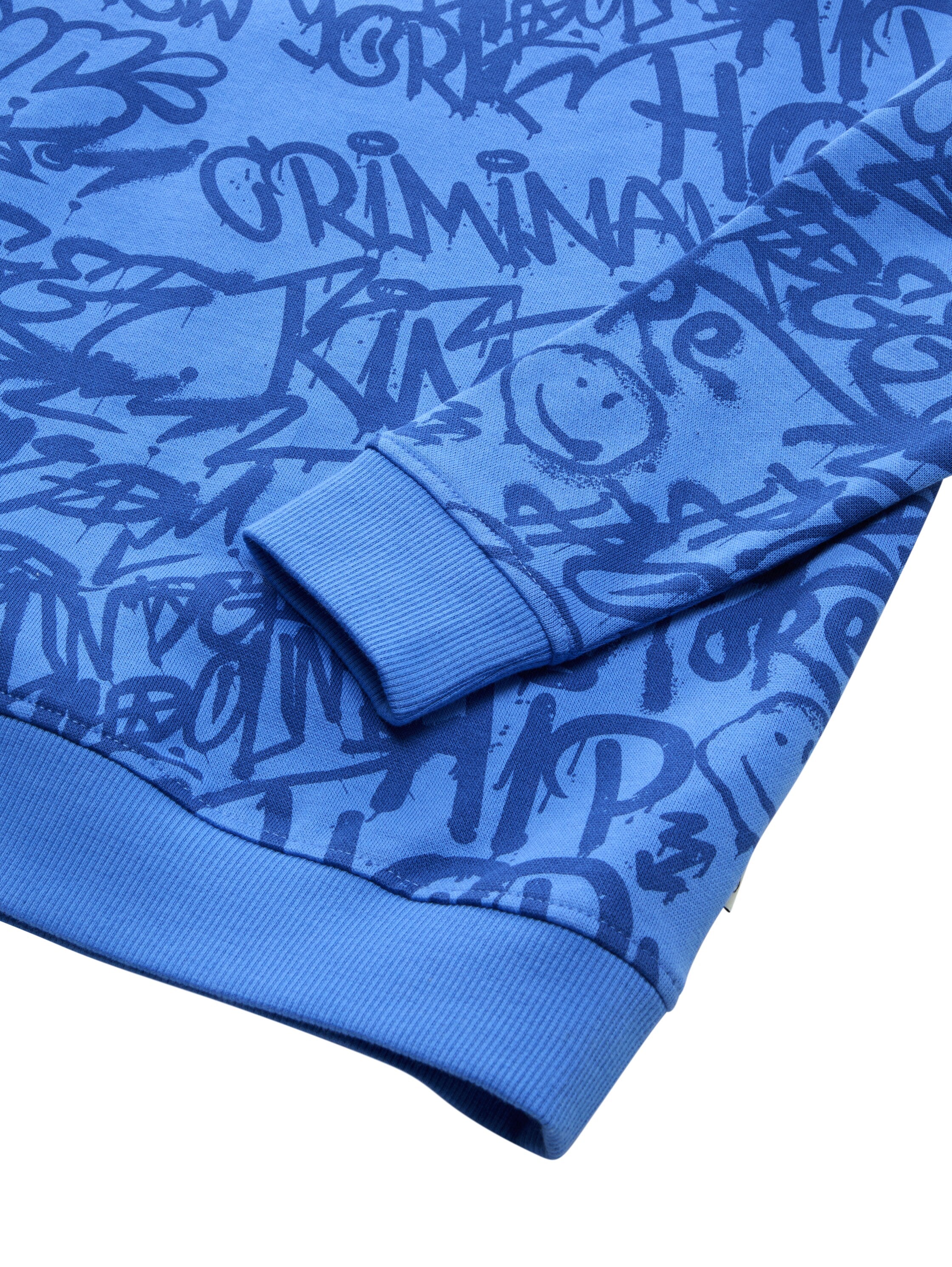 Tom Tailor Denim Male Kinder Oversized Sweatshirt Graffiti-Look Baumwolle