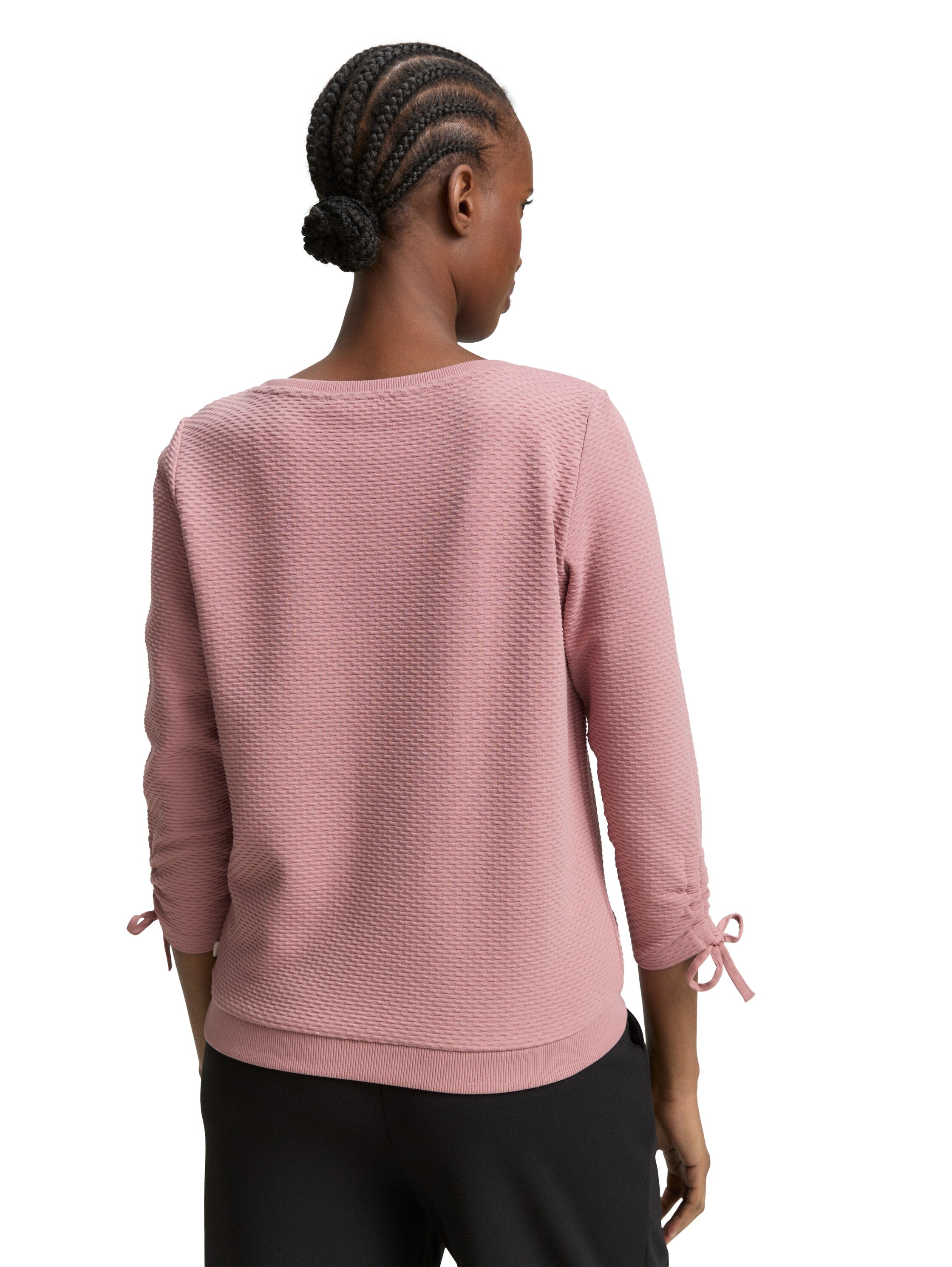 Tom Tailor Denim Sweatshirt mit Schnürung am Ärmelsaum für Frauen
