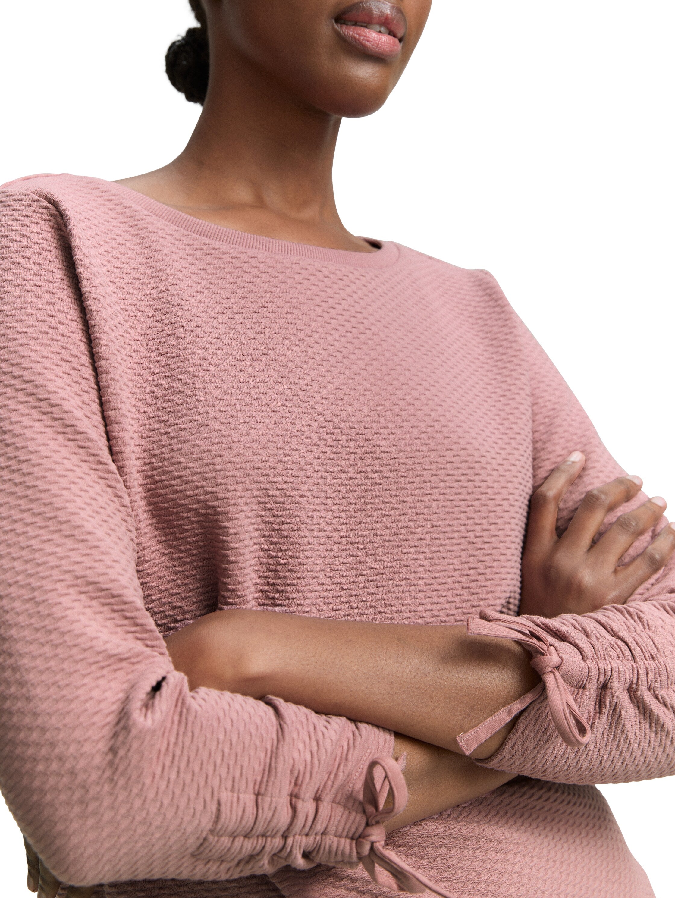 Tom Tailor Denim Sweatshirt mit Schnürung am Ärmelsaum für Frauen