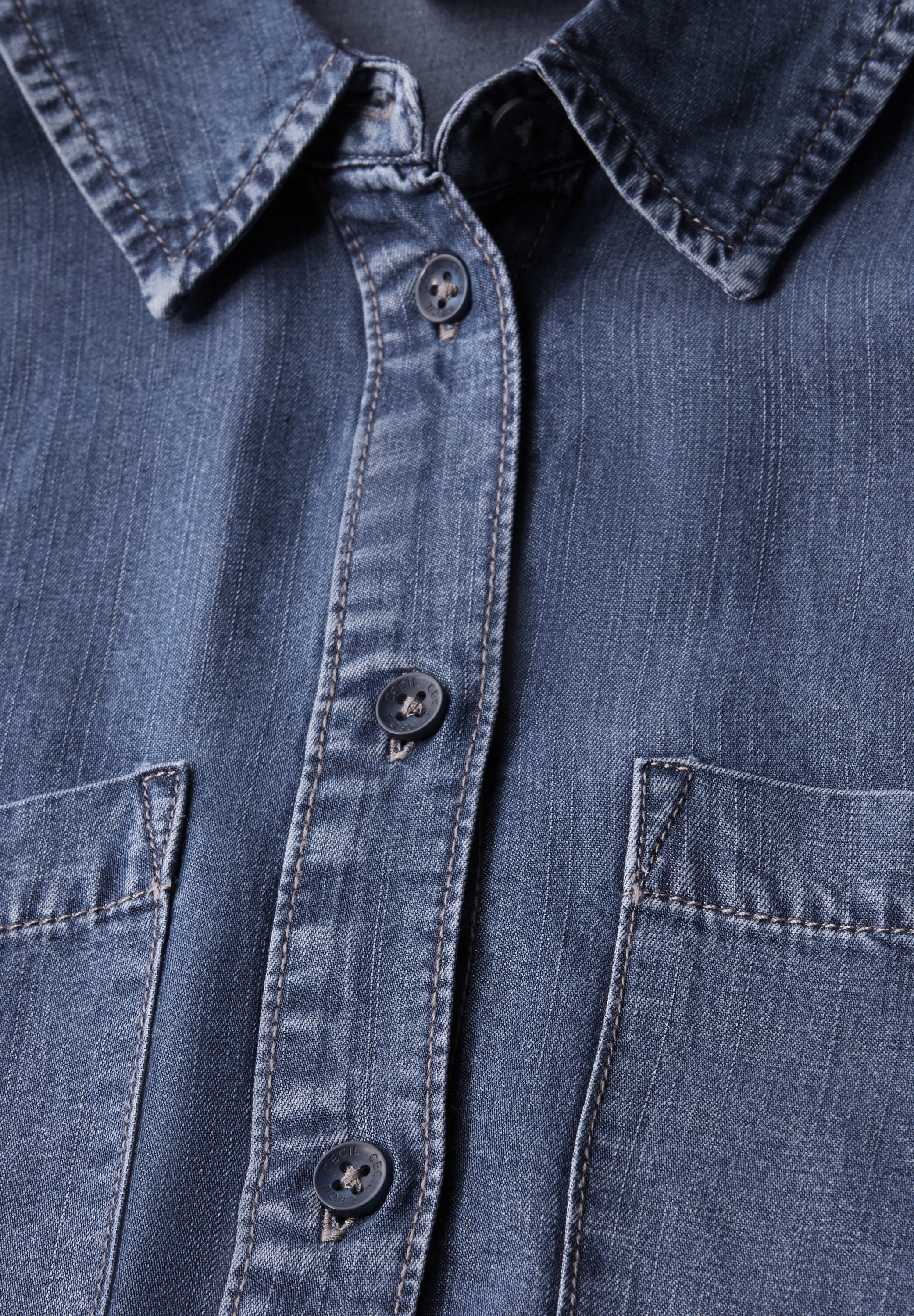CECIL Denim Bluse Damen Sportiv-Lässiger Stil