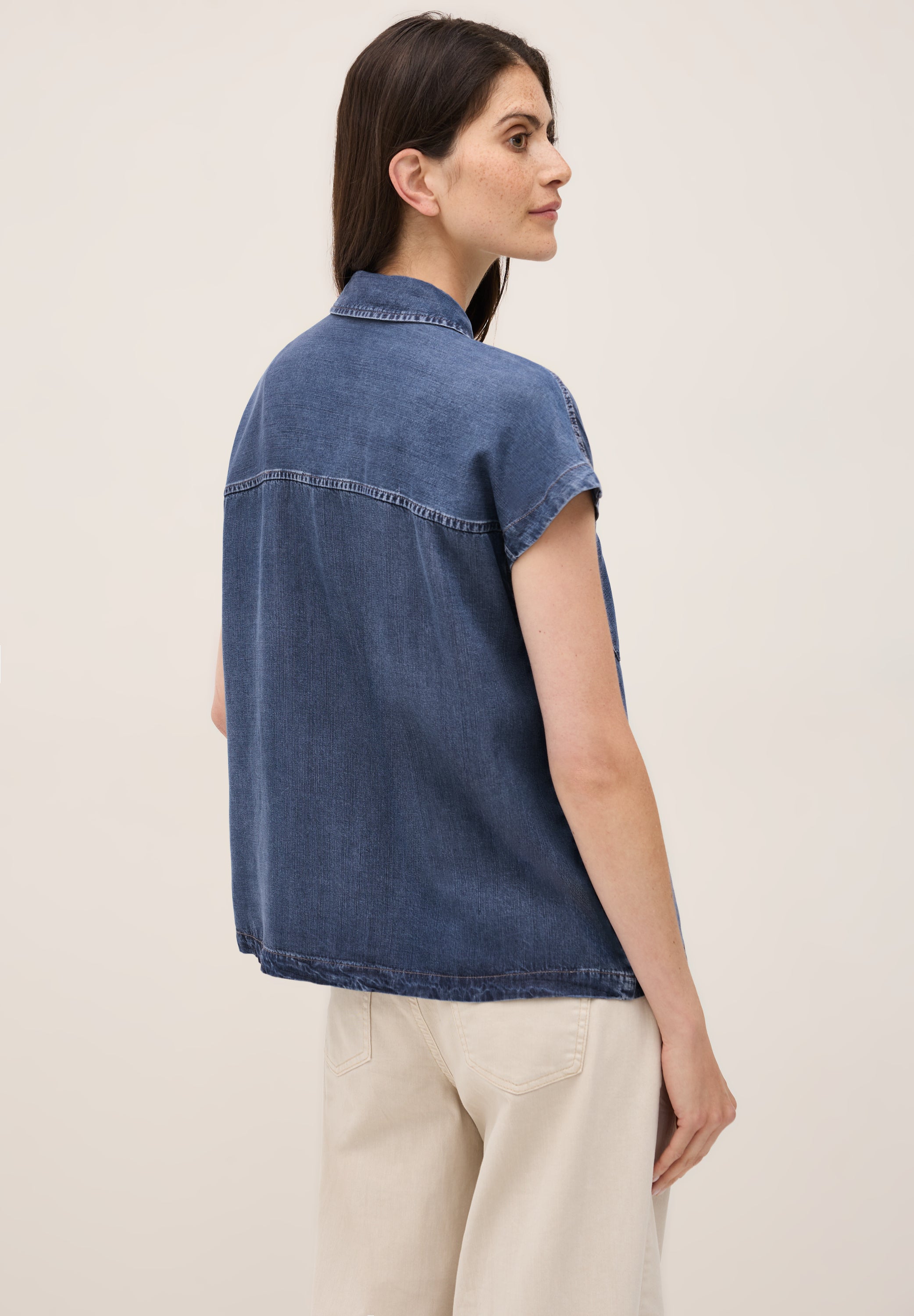 CECIL Denim Bluse Damen Sportiv-Lässiger Stil
