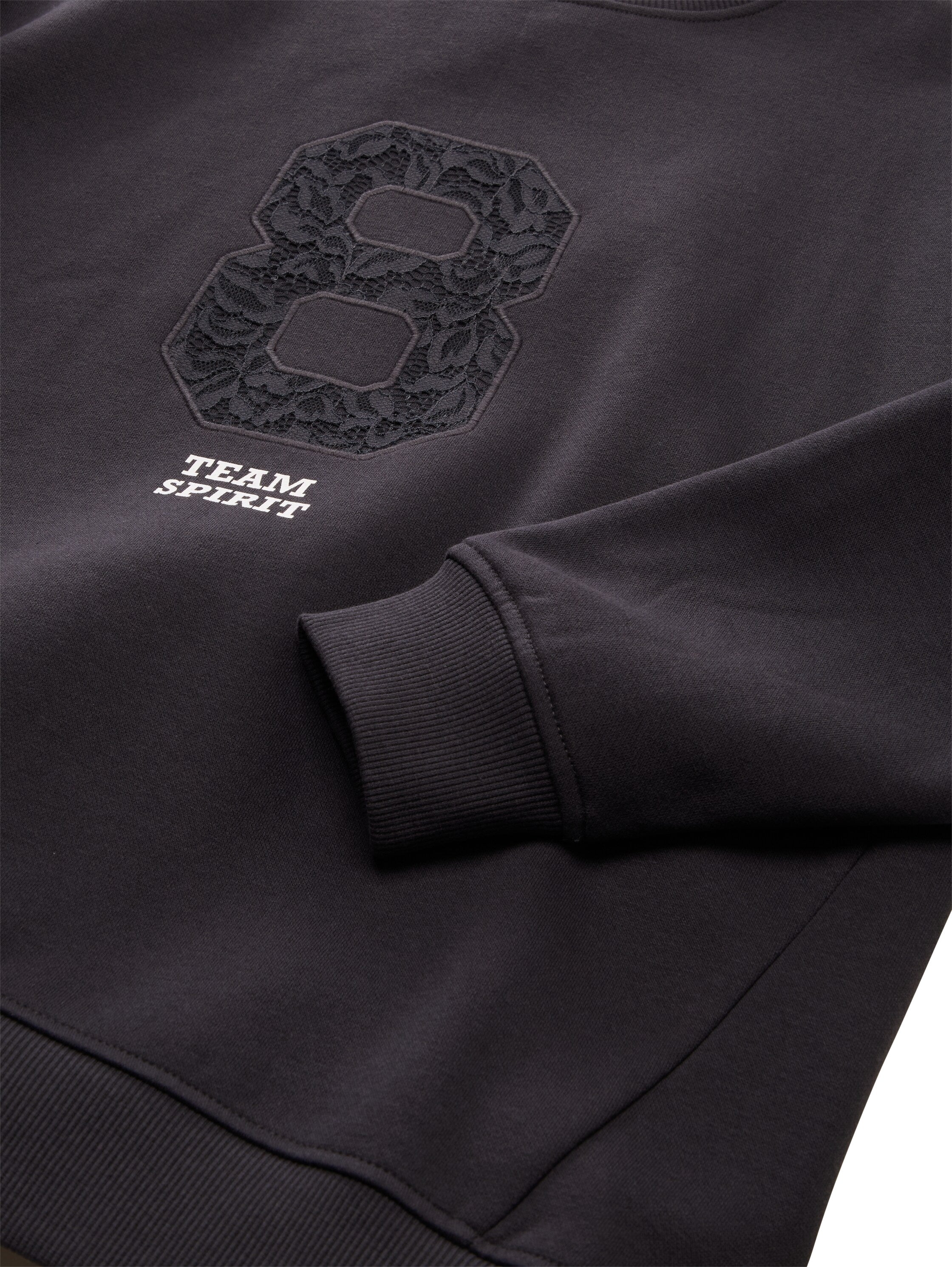 Tom Tailor Denim Kinder Oversize Sweatshirt Weiblich mit Spitzenapplikation<br>