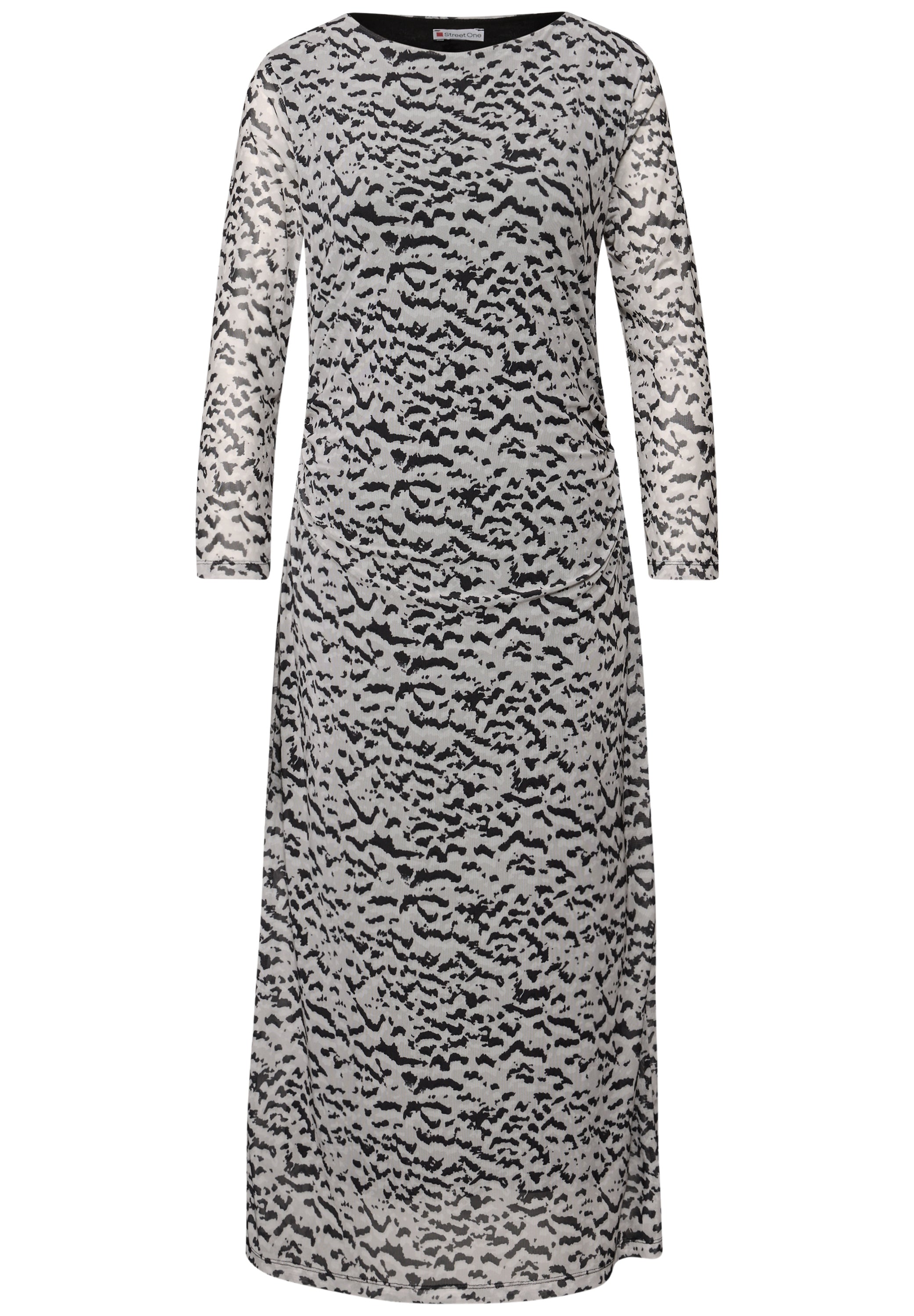 Street One Mesh-Kleid Damen Raffungen U-Boot-Ausschnitt