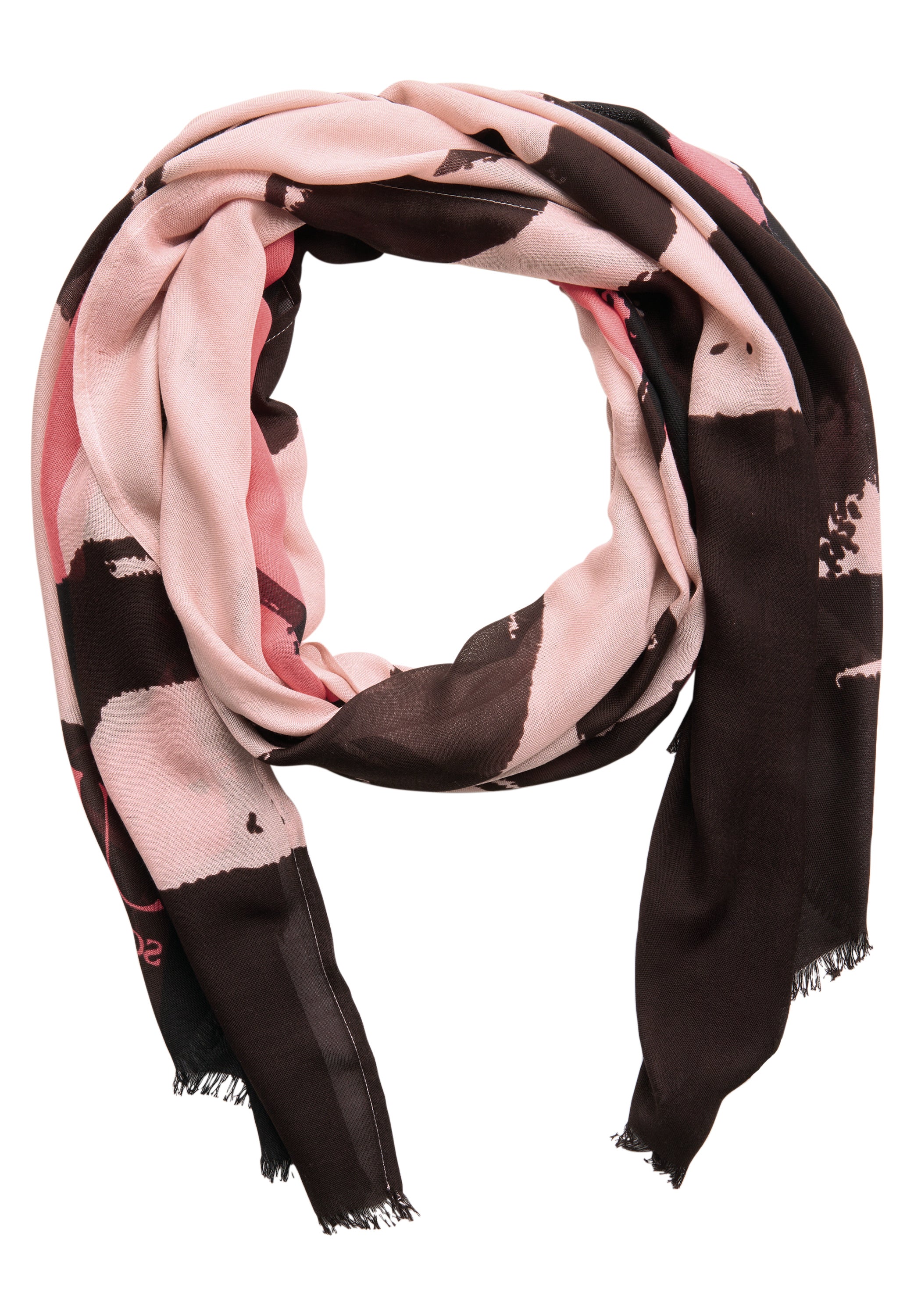 Street One langer Schal Damen mit grafischem Muster und Fransen