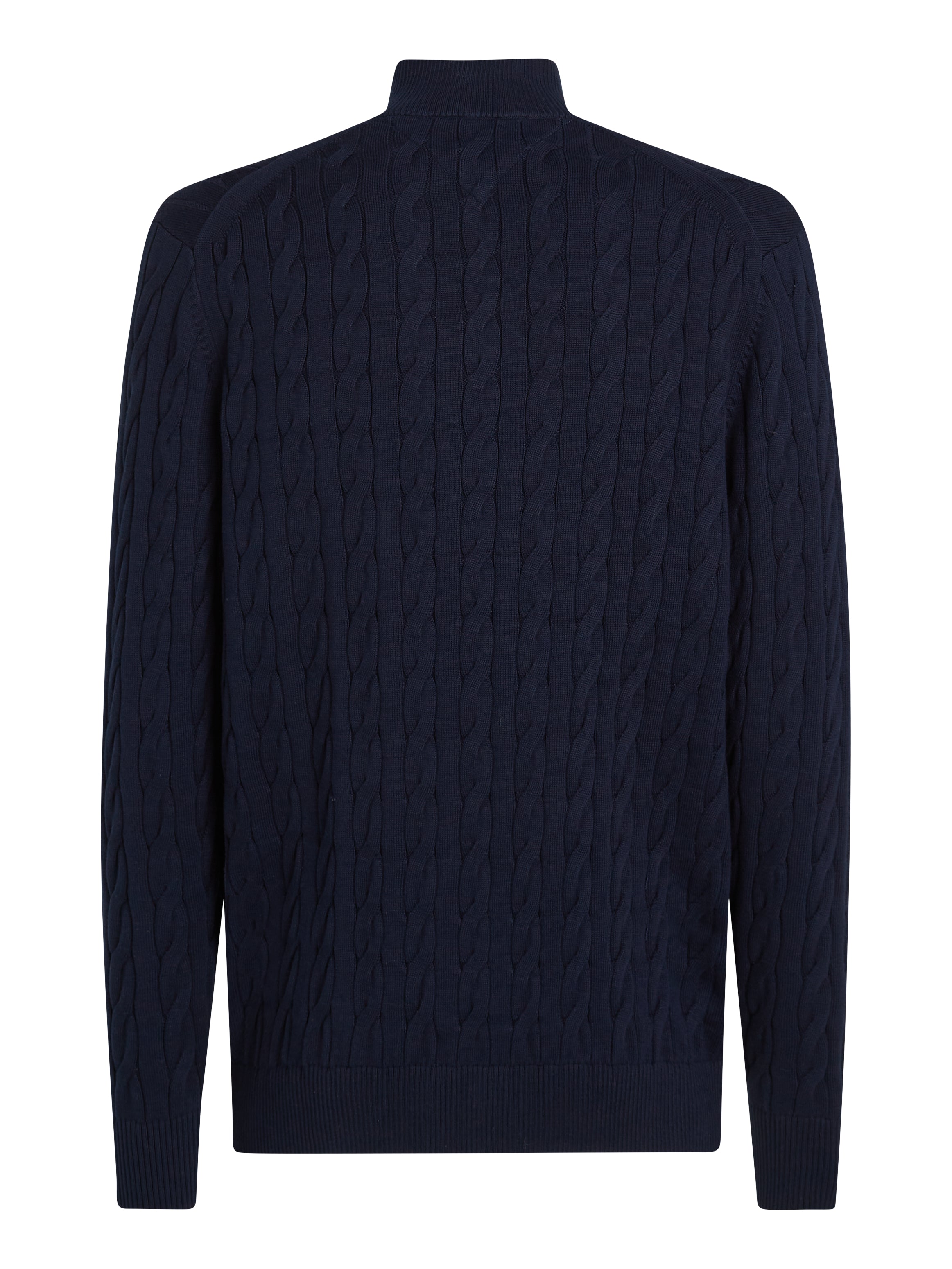CLASSIC COTTON CABLE ZIP MOCK