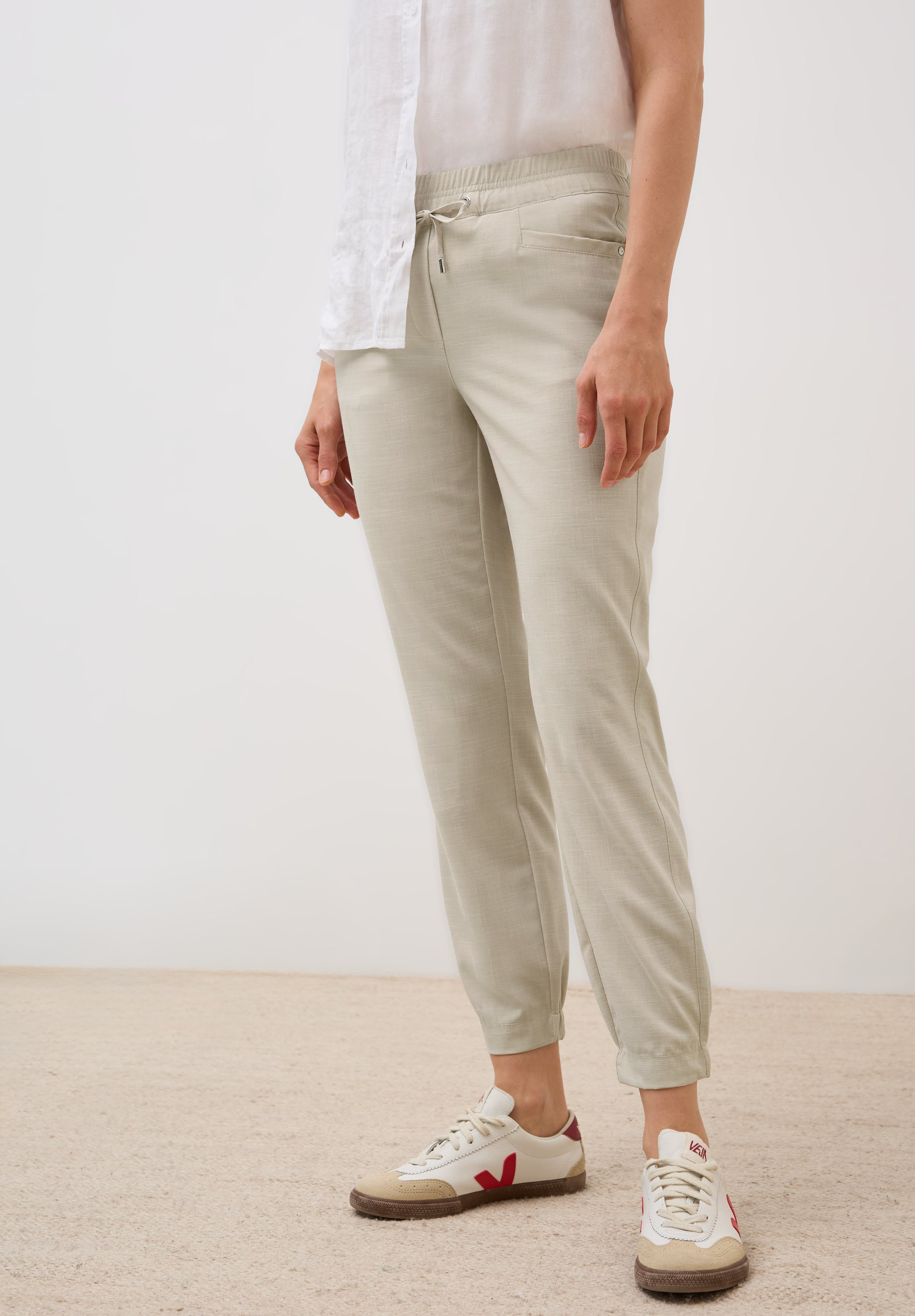 CECIL Melange Hose Damen Loose Fit Slim Legs