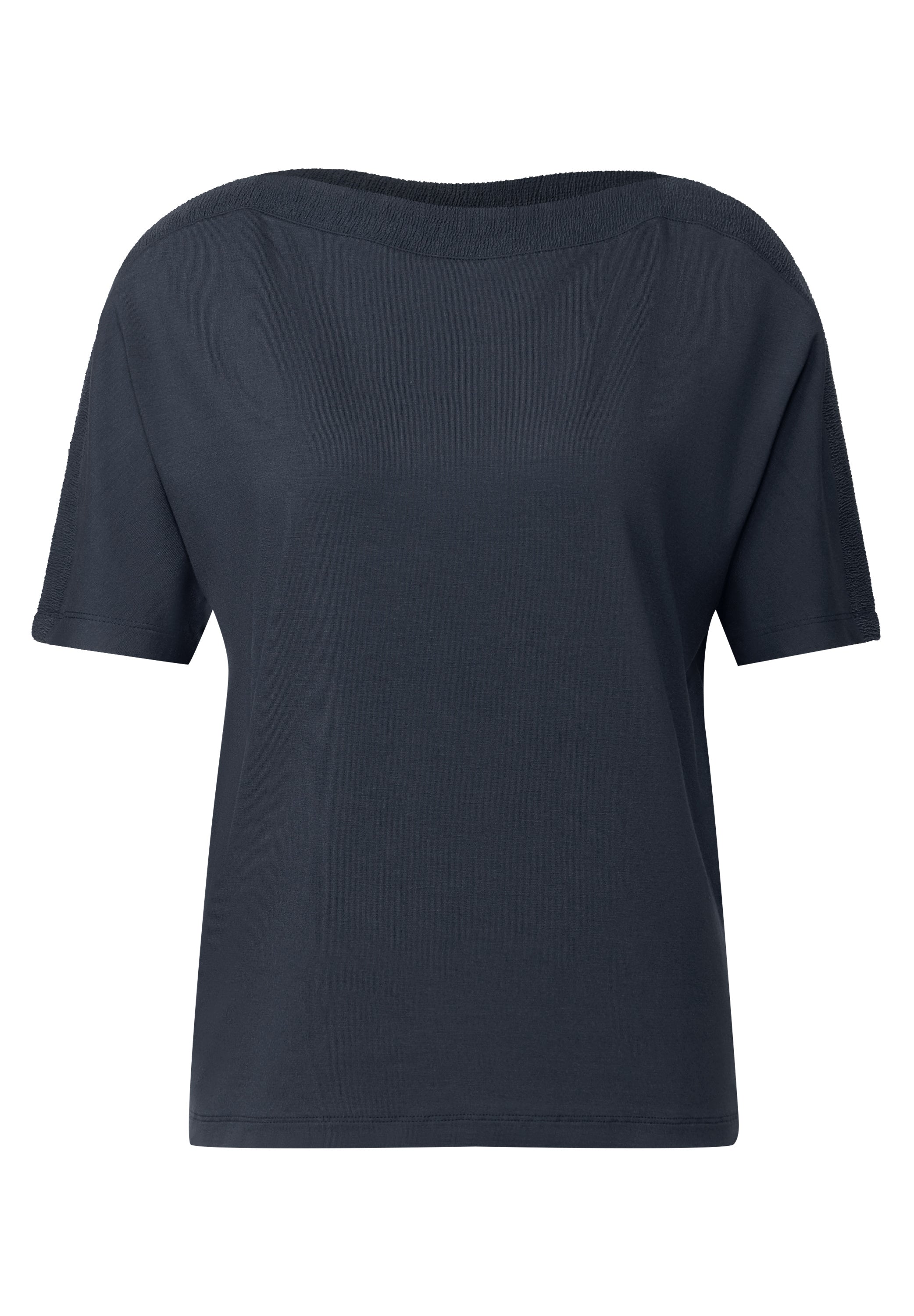 Street One Damen T-Shirt mit U-Boot-Ausschnitt und dropped shoulders