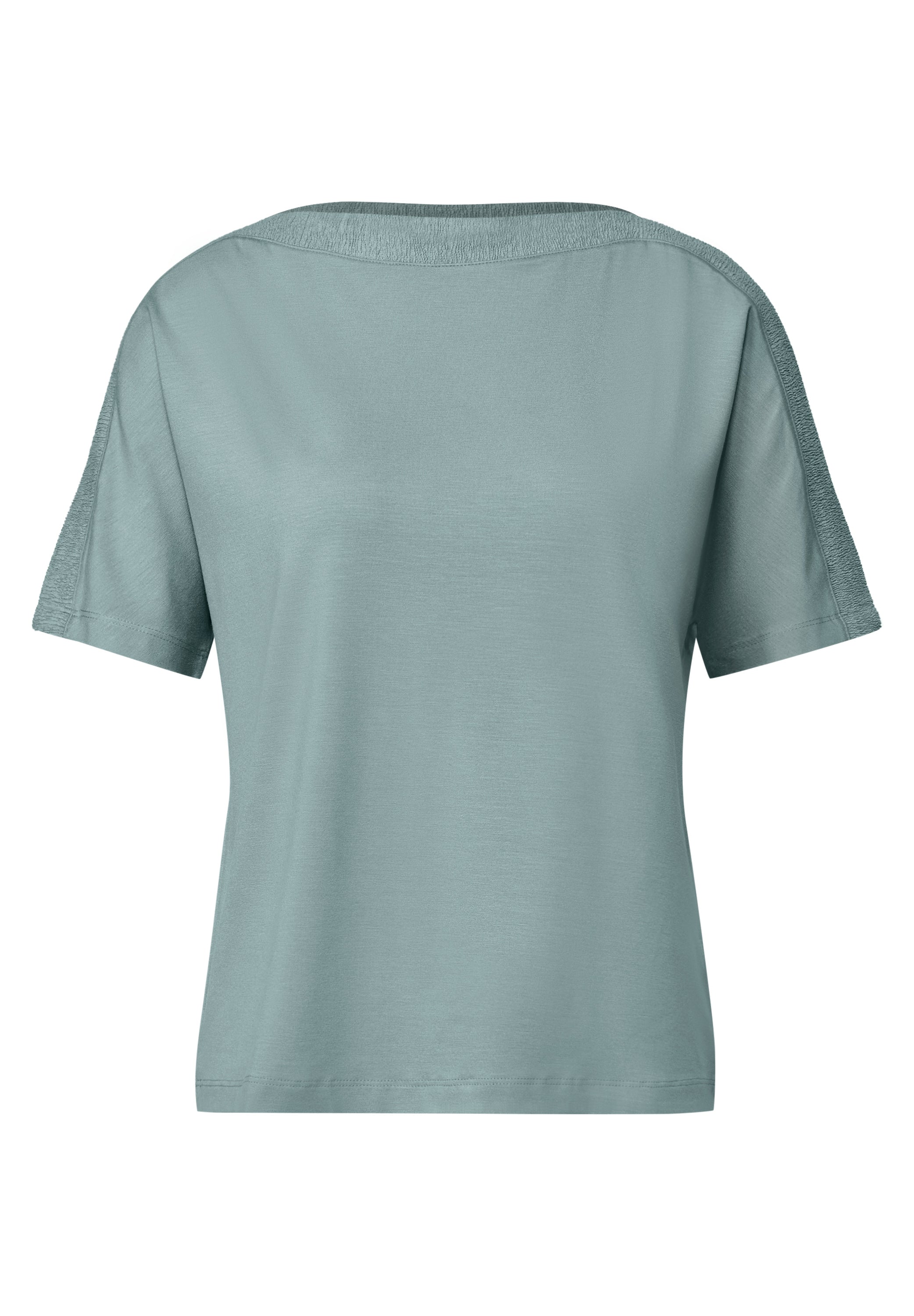 Street One Damen T-Shirt mit U-Boot-Ausschnitt und dropped shoulders