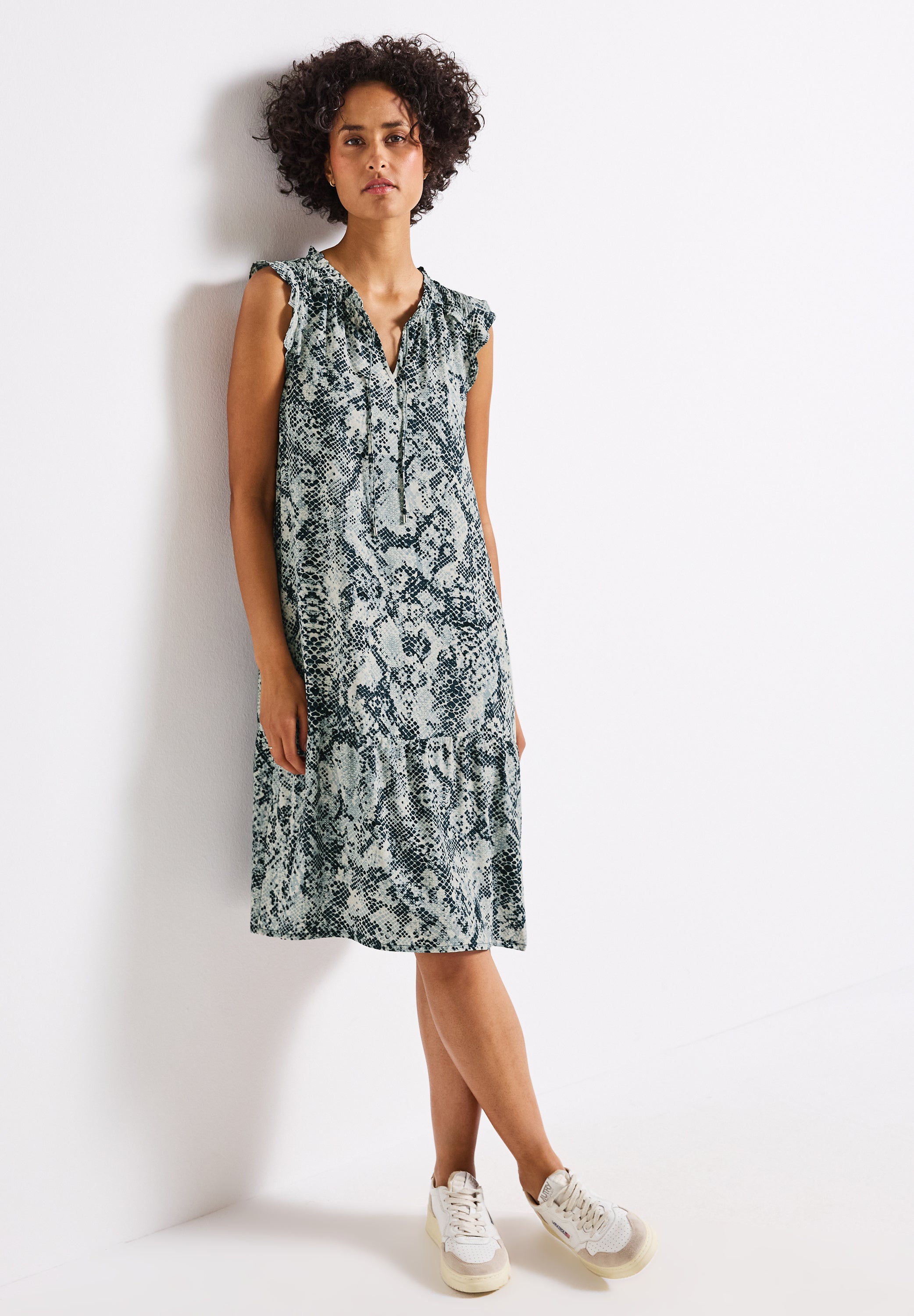 Street One Tunika-Kleid Damen mit grafischem Muster und Volant
