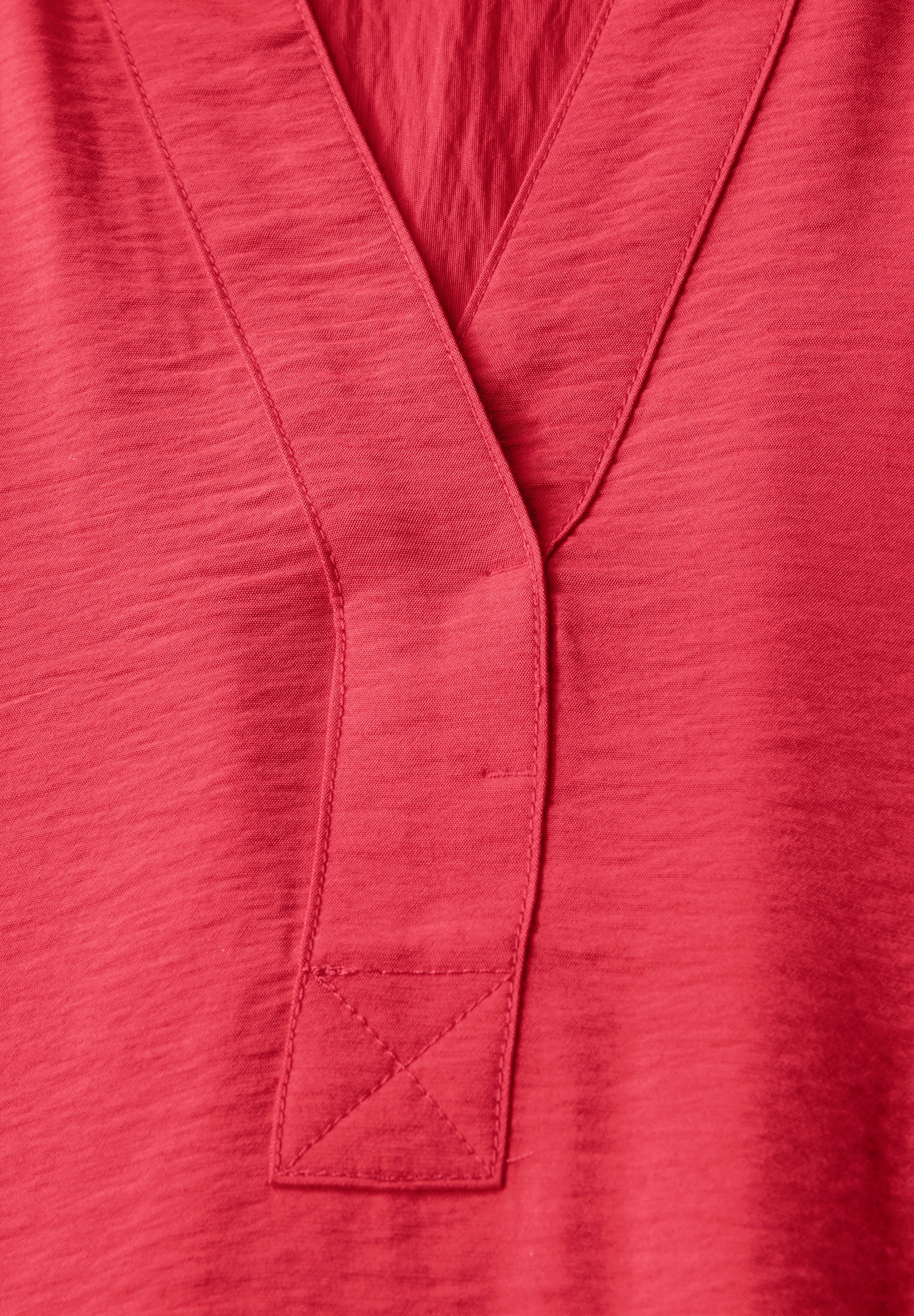 CECIL Strukturkleid Damen Sommerliches Hemdkragen Capsleeve