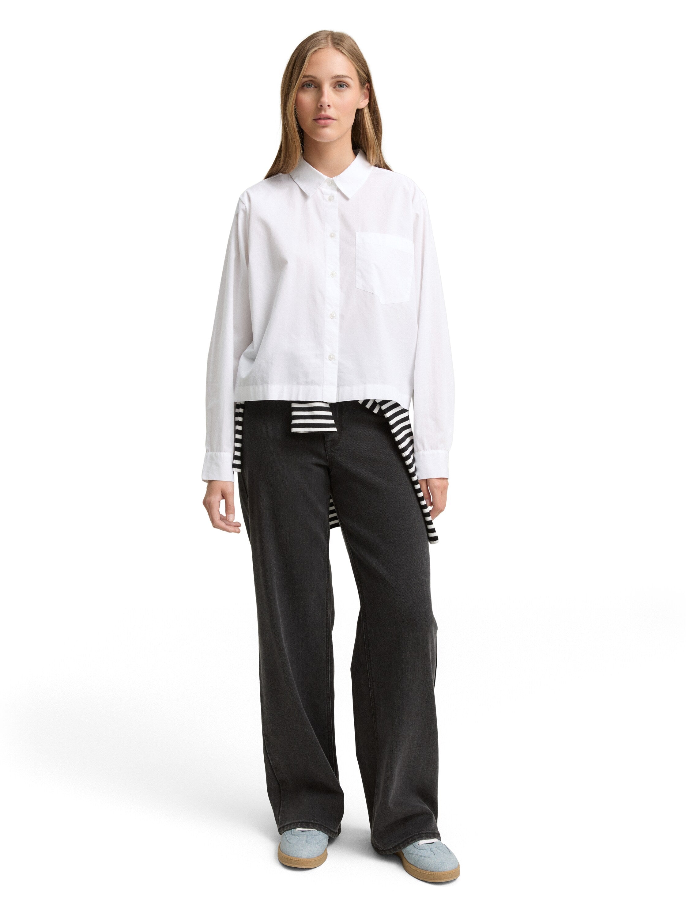 Boxy Fit Hemdbluse mit Brusttasche