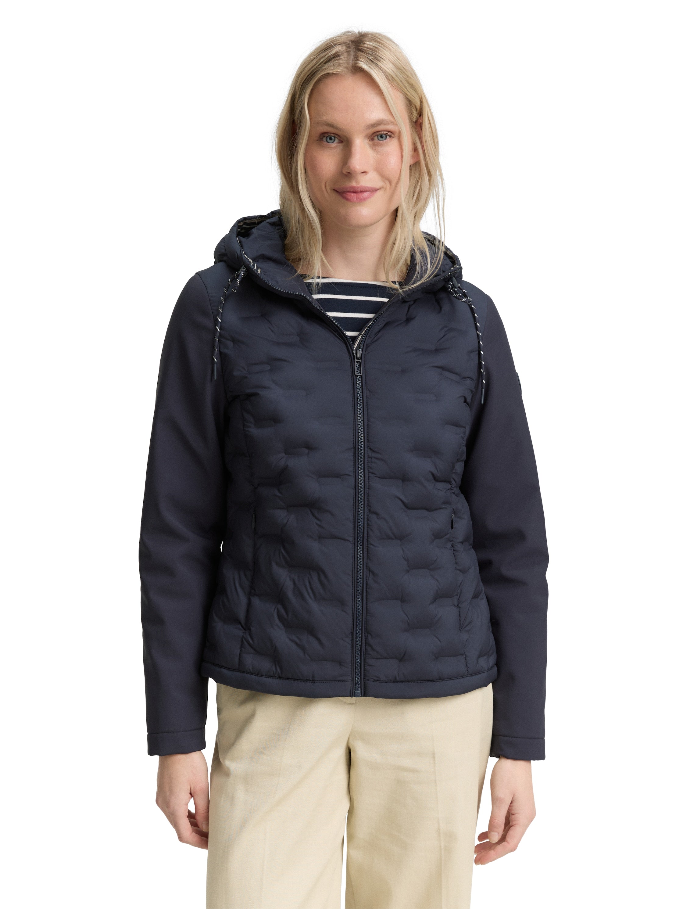 Hybrid Steppjacke mit Kapuze