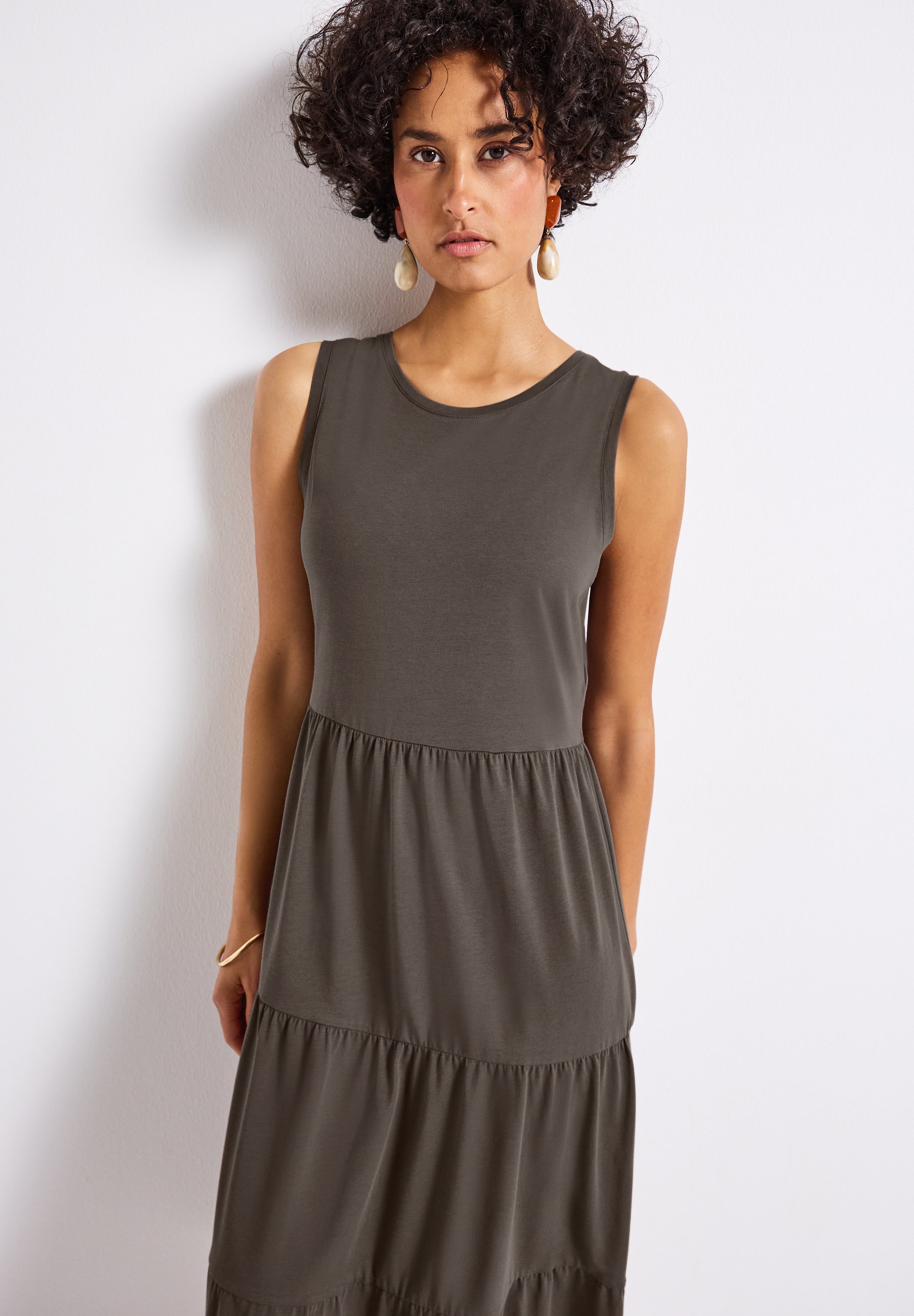 Jersey-Kleid mit Volants