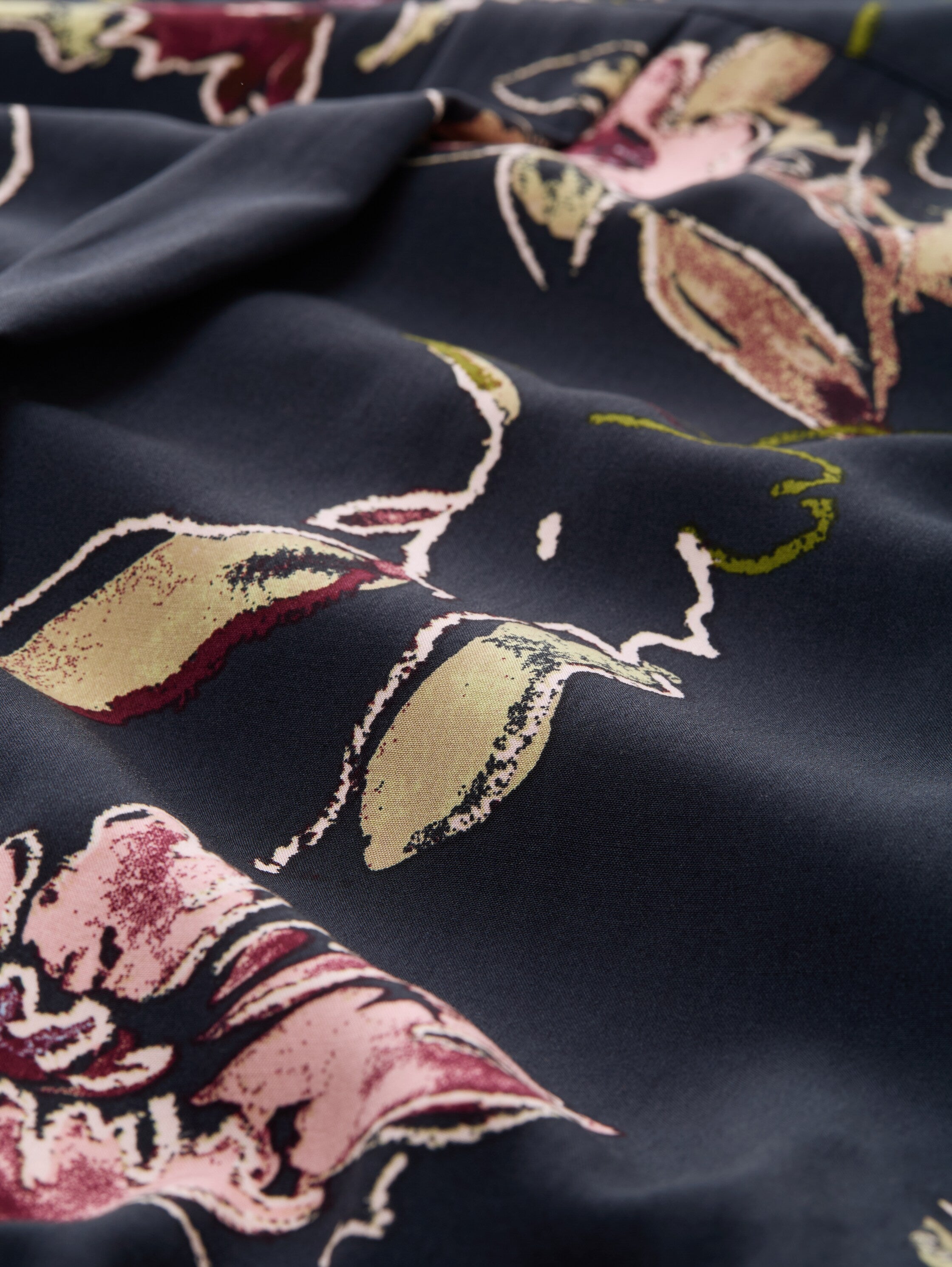 Tom Tailor Denim Female Gemusterte Bluse Viskose Loose Fit Gummibund Faltendetail