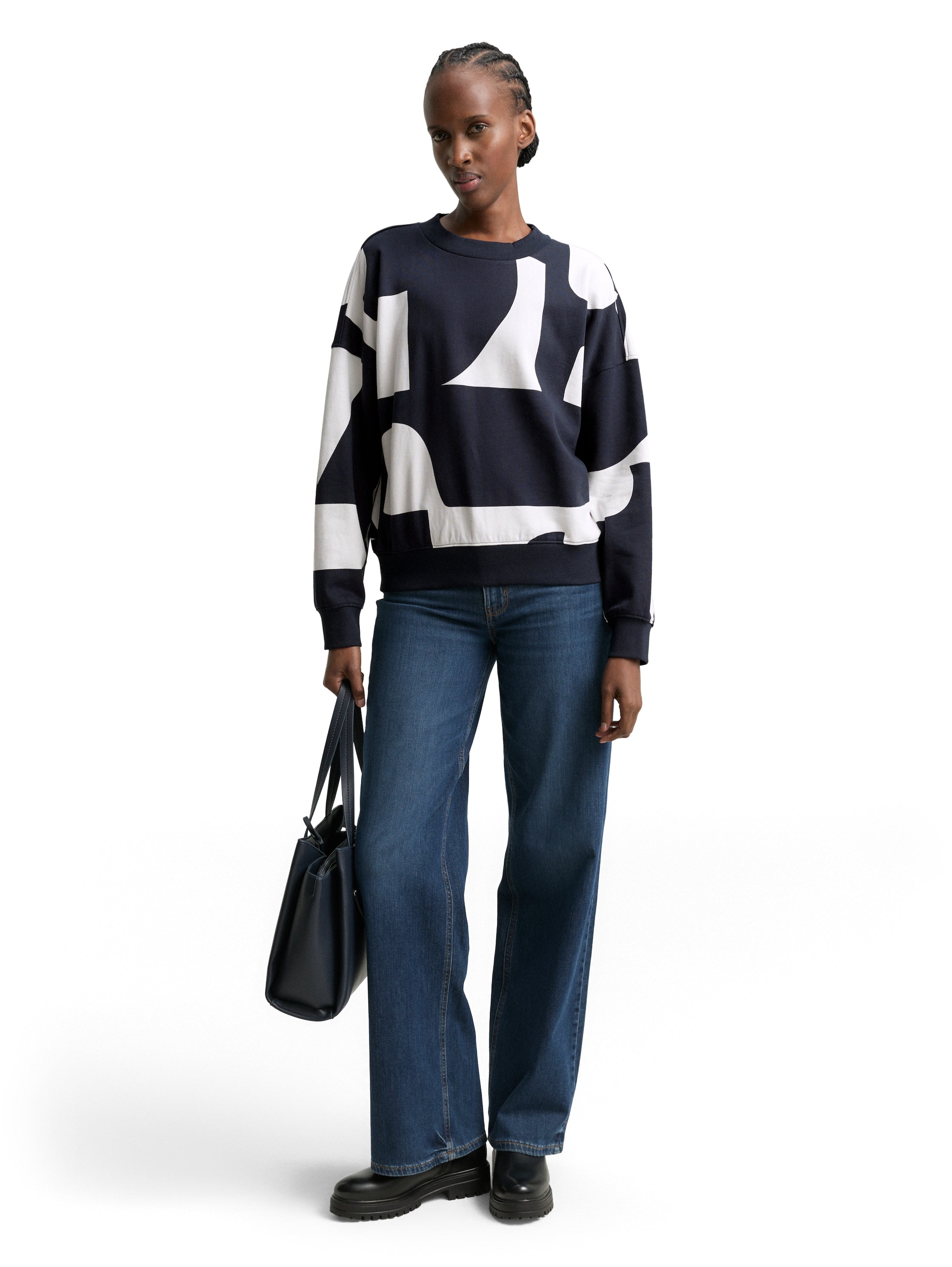 Loose Fit Sweatshirt mit Muster