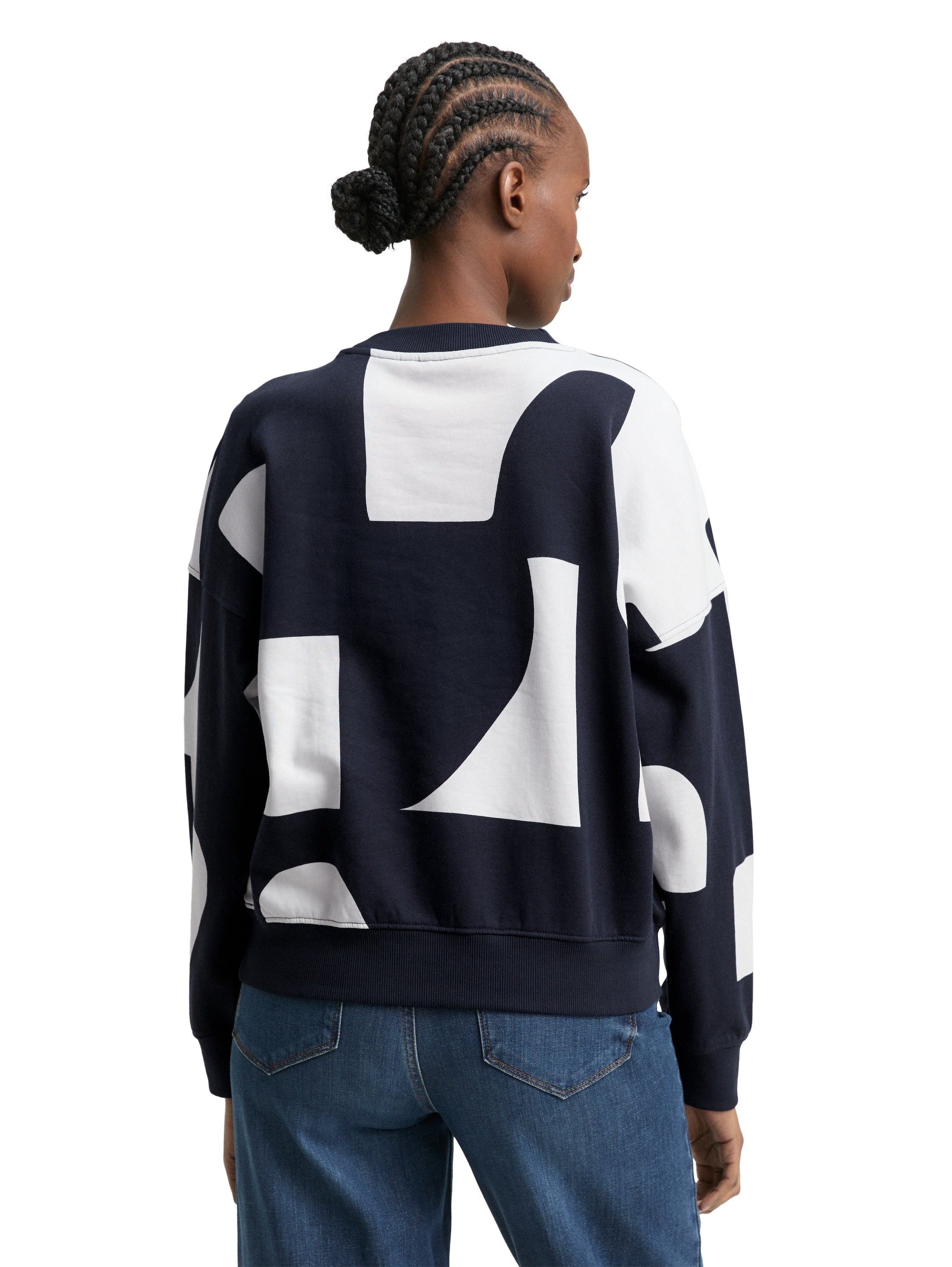 Loose Fit Sweatshirt mit Muster
