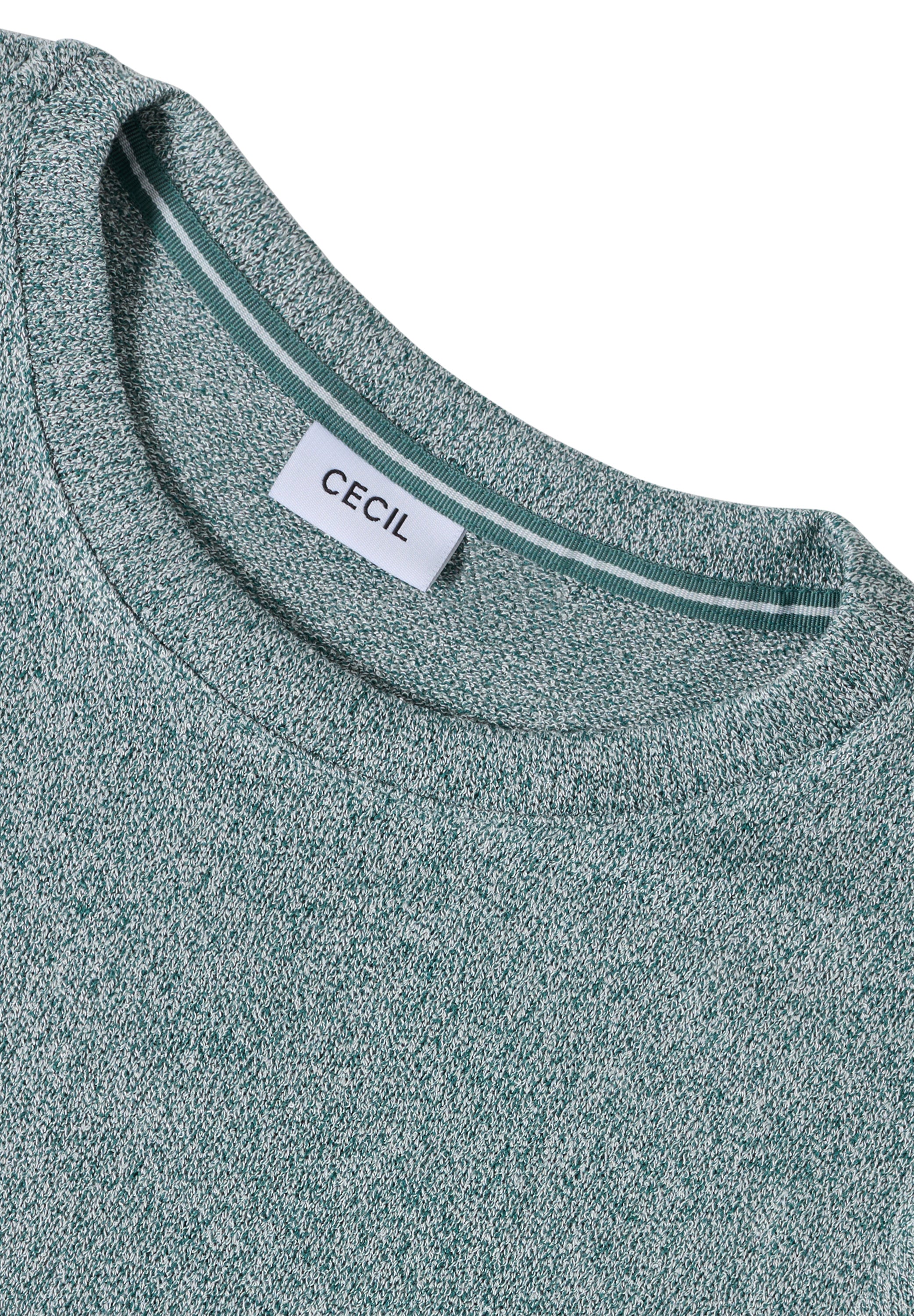 Leichtes Damen Strick-Look T-Shirt Grün