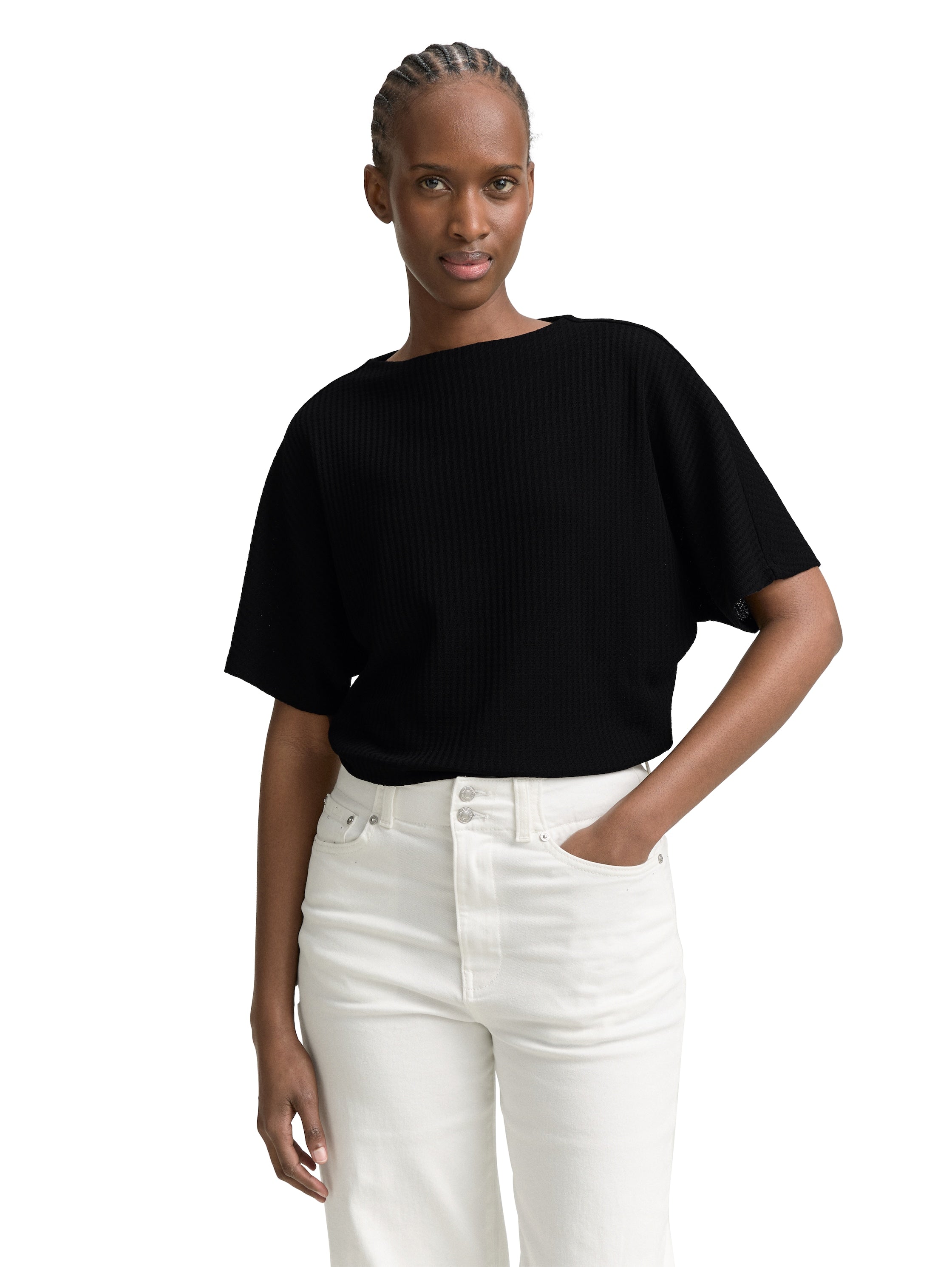 Loose Fit T-Shirt mit Fledermausärmeln