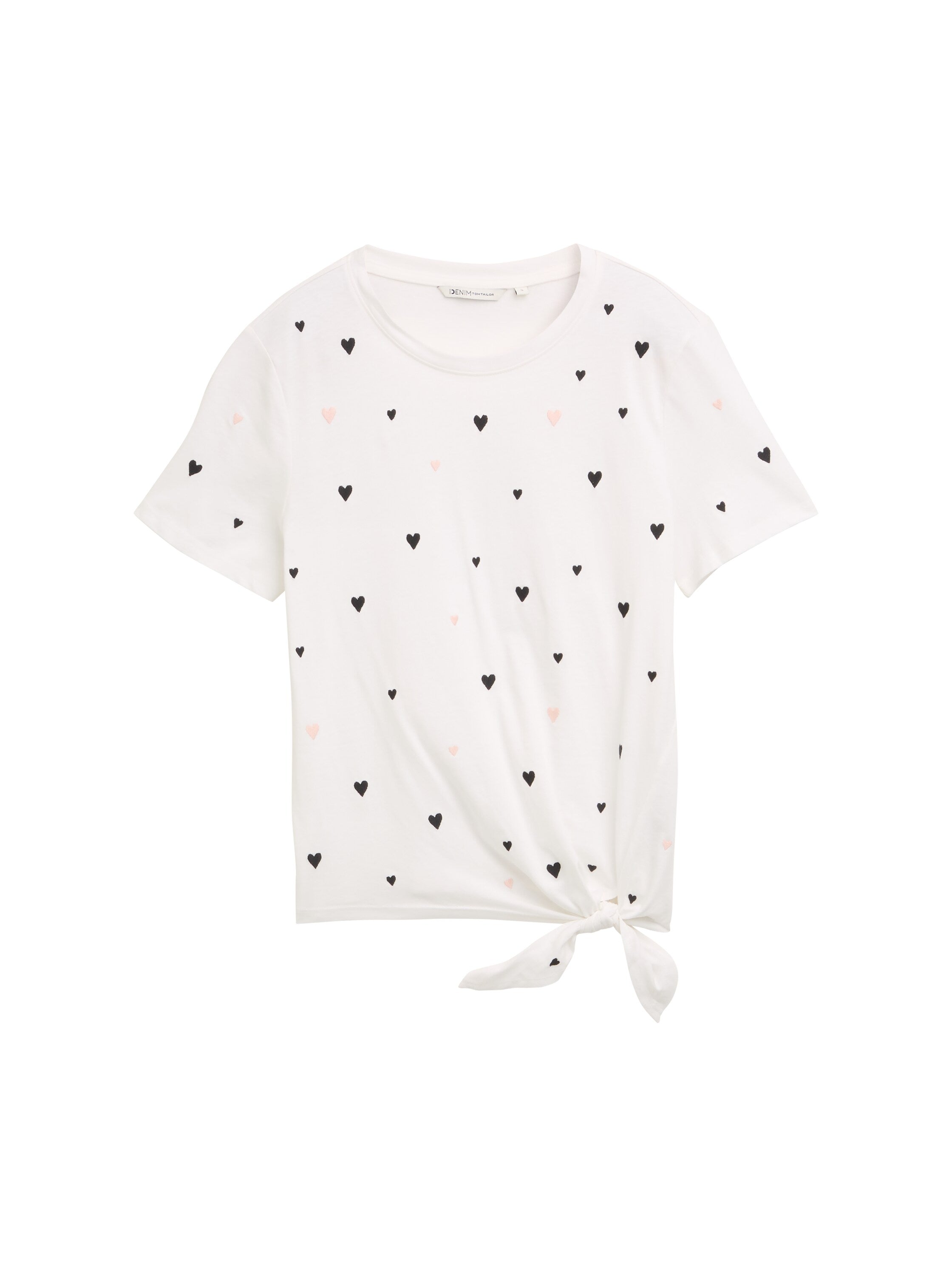 T-Shirt mit Herz-Stickerei