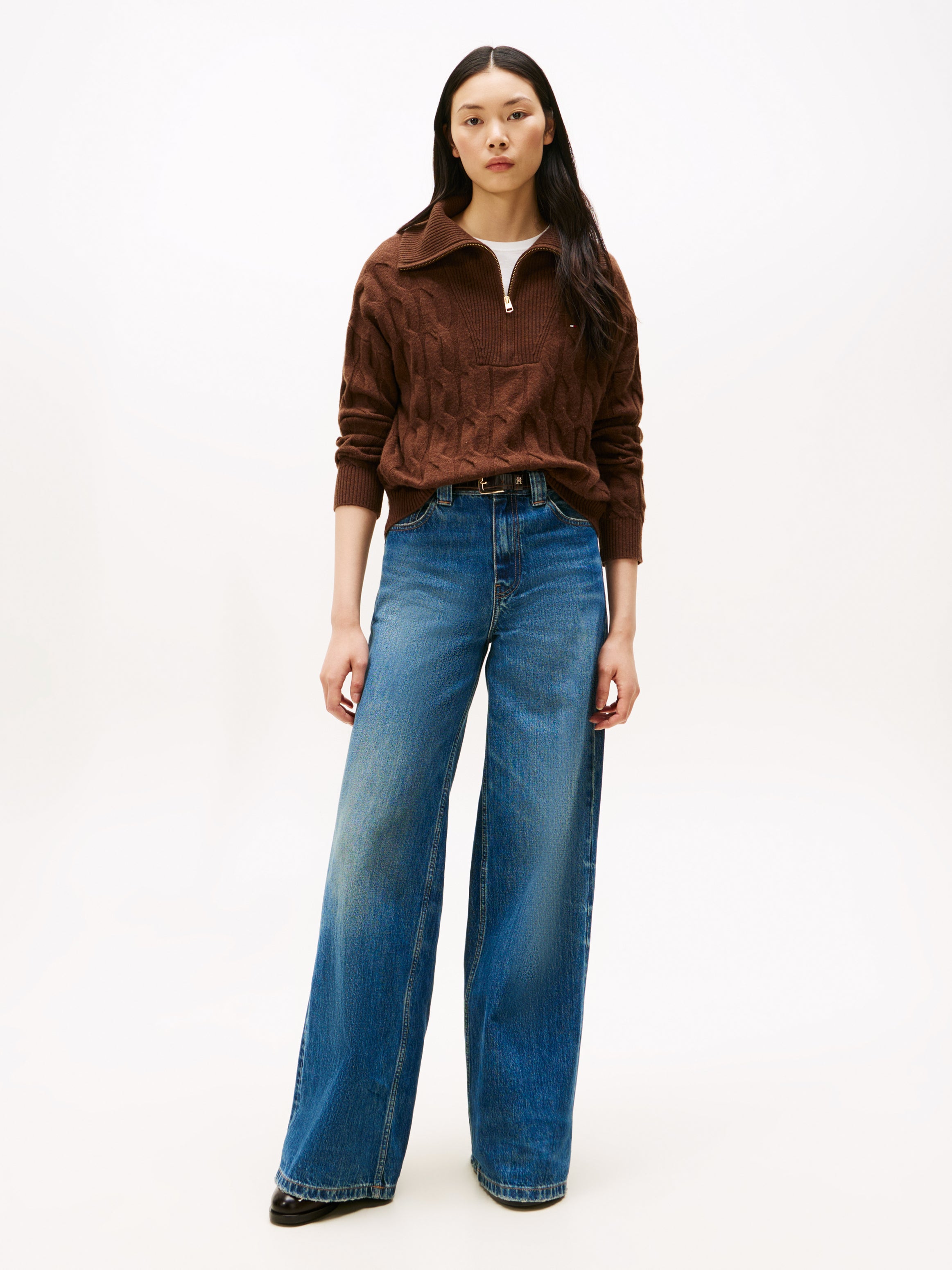 SOFT WOOL CABLE 1/2 ZIP LS SWT