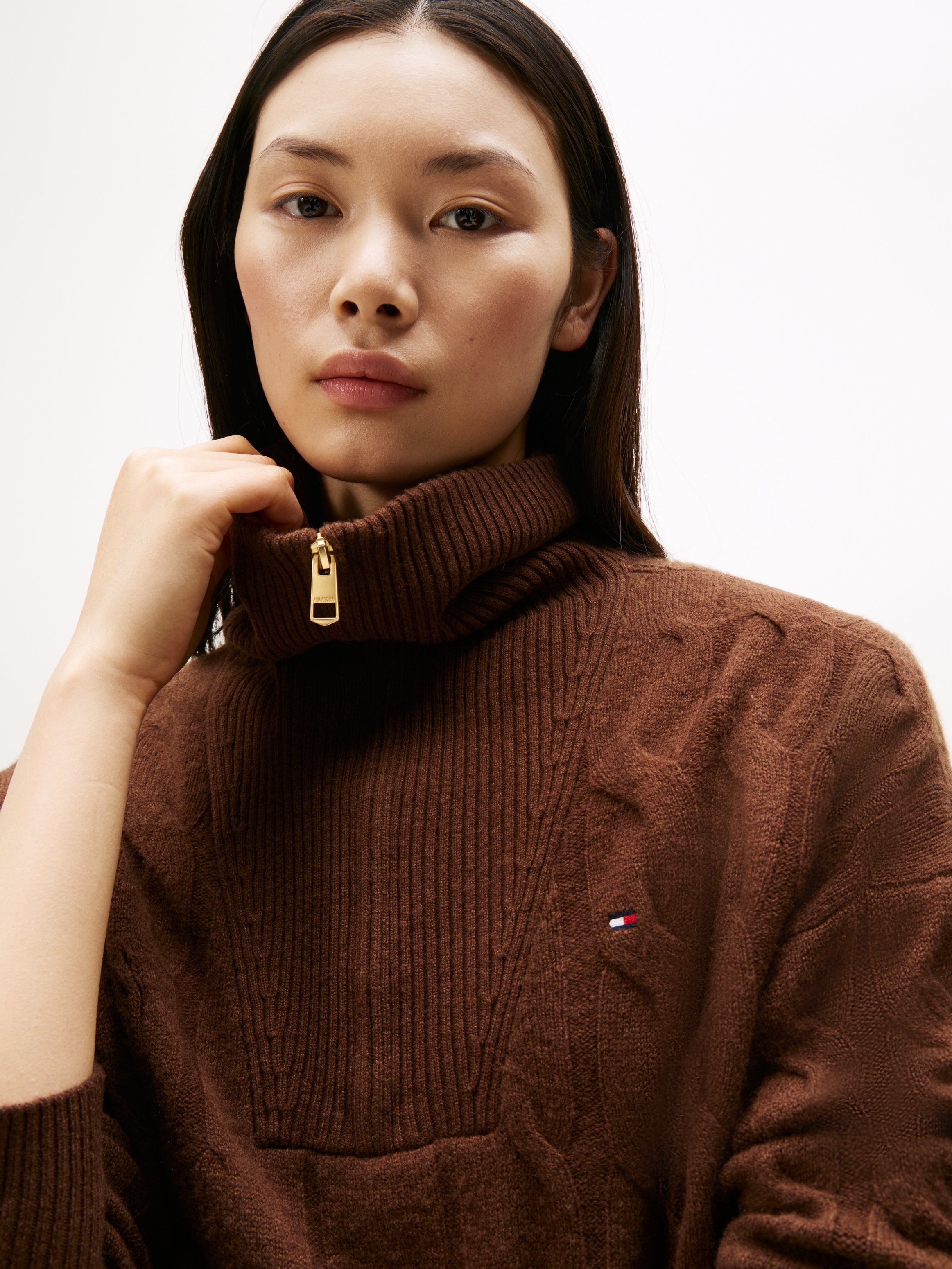 SOFT WOOL CABLE 1/2 ZIP LS SWT