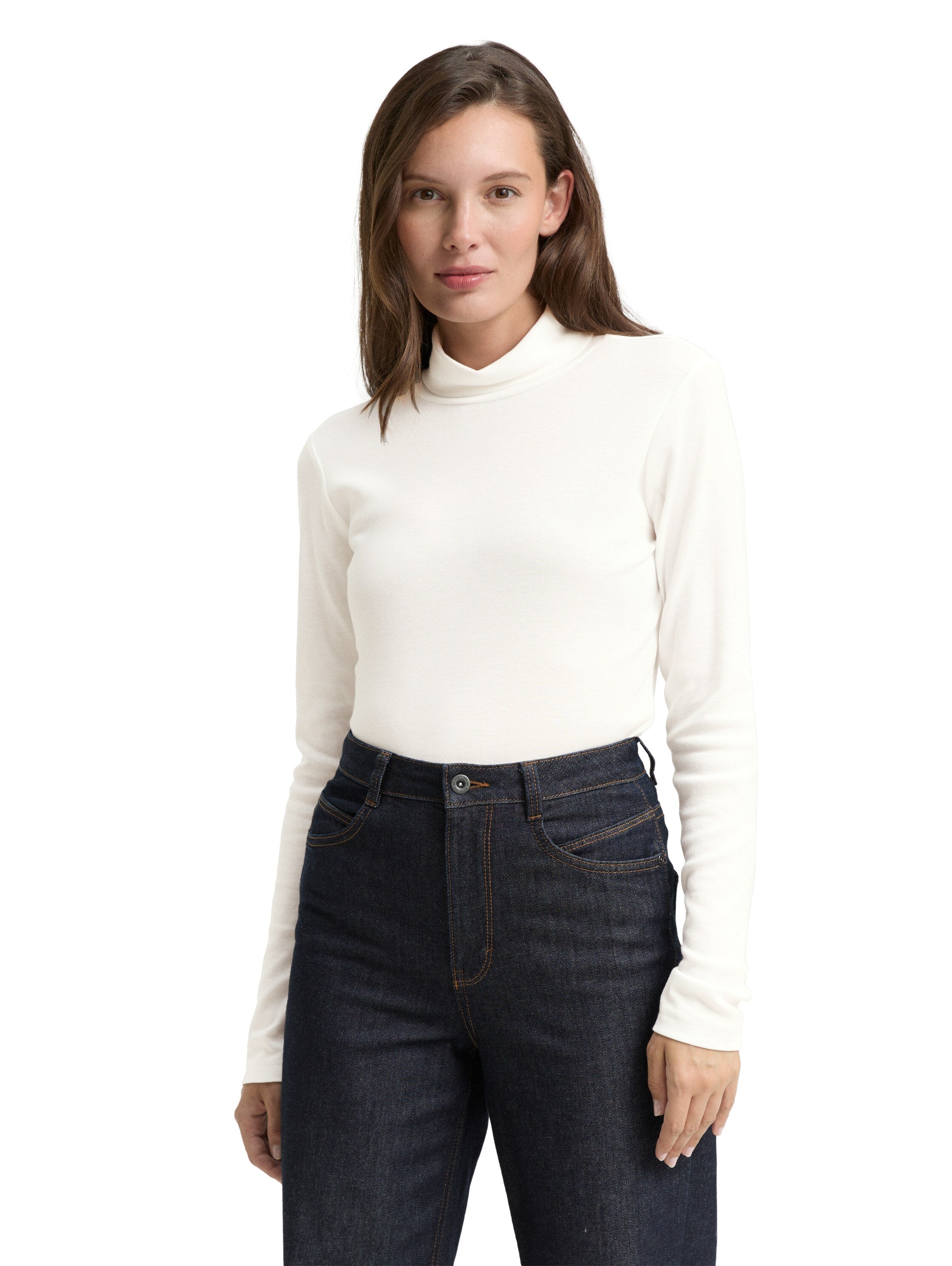 Basic Damen Rollkragenshirt Modal Elasthan