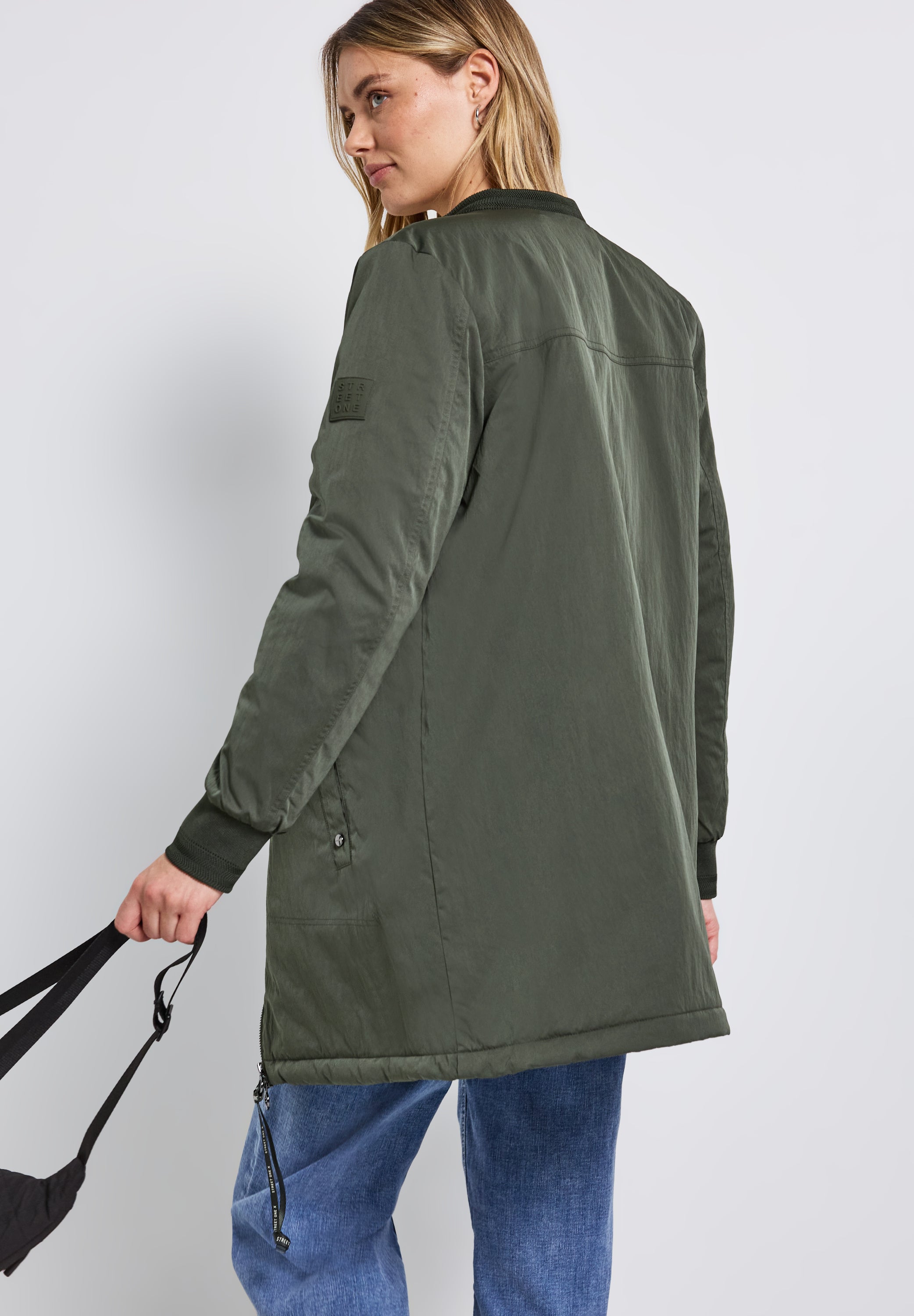 Langer Blouson mit Kapuze