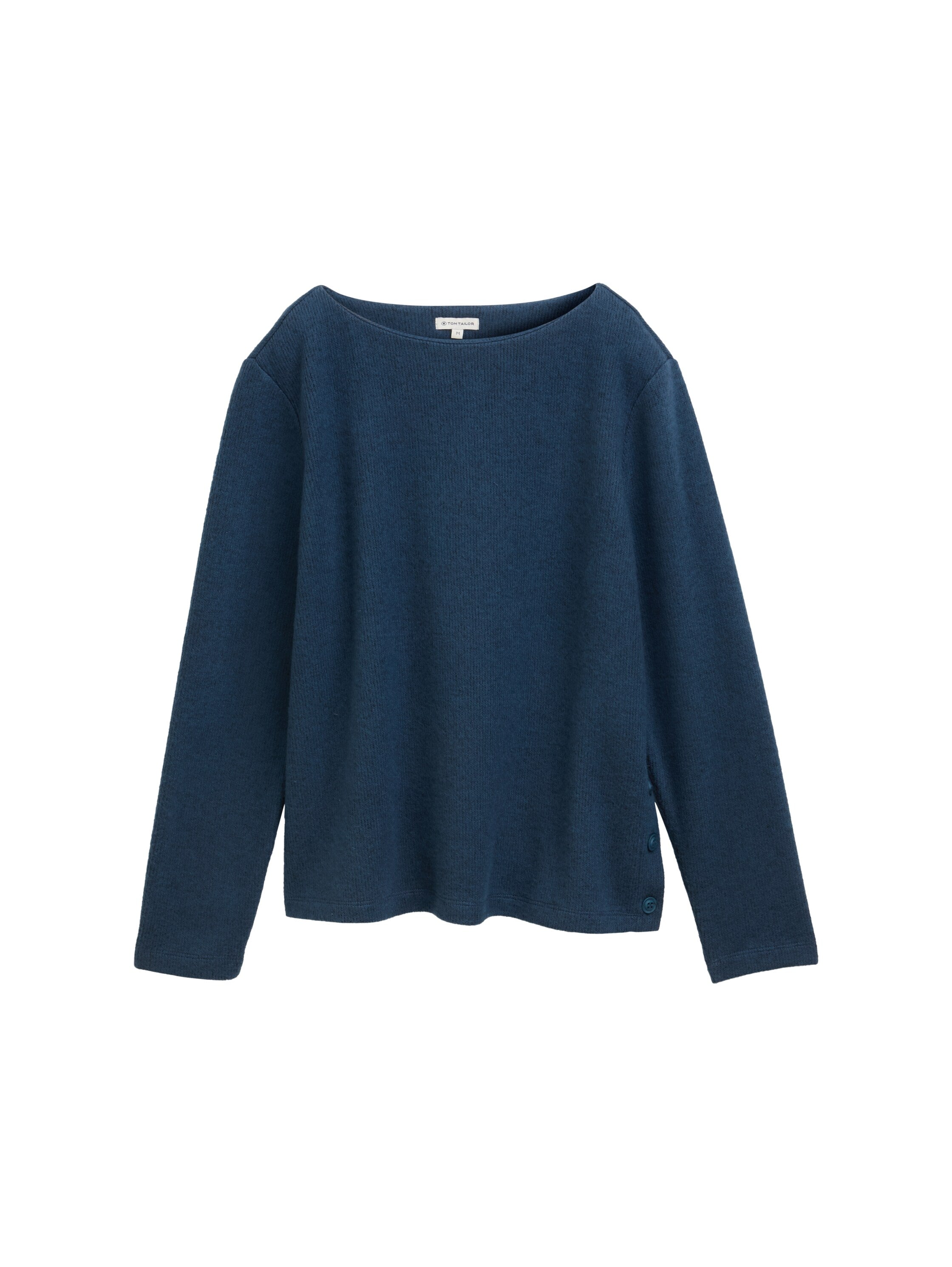 Tom Tailor Denim Female Sweatshirt mit Knopfleiste Rippstrick