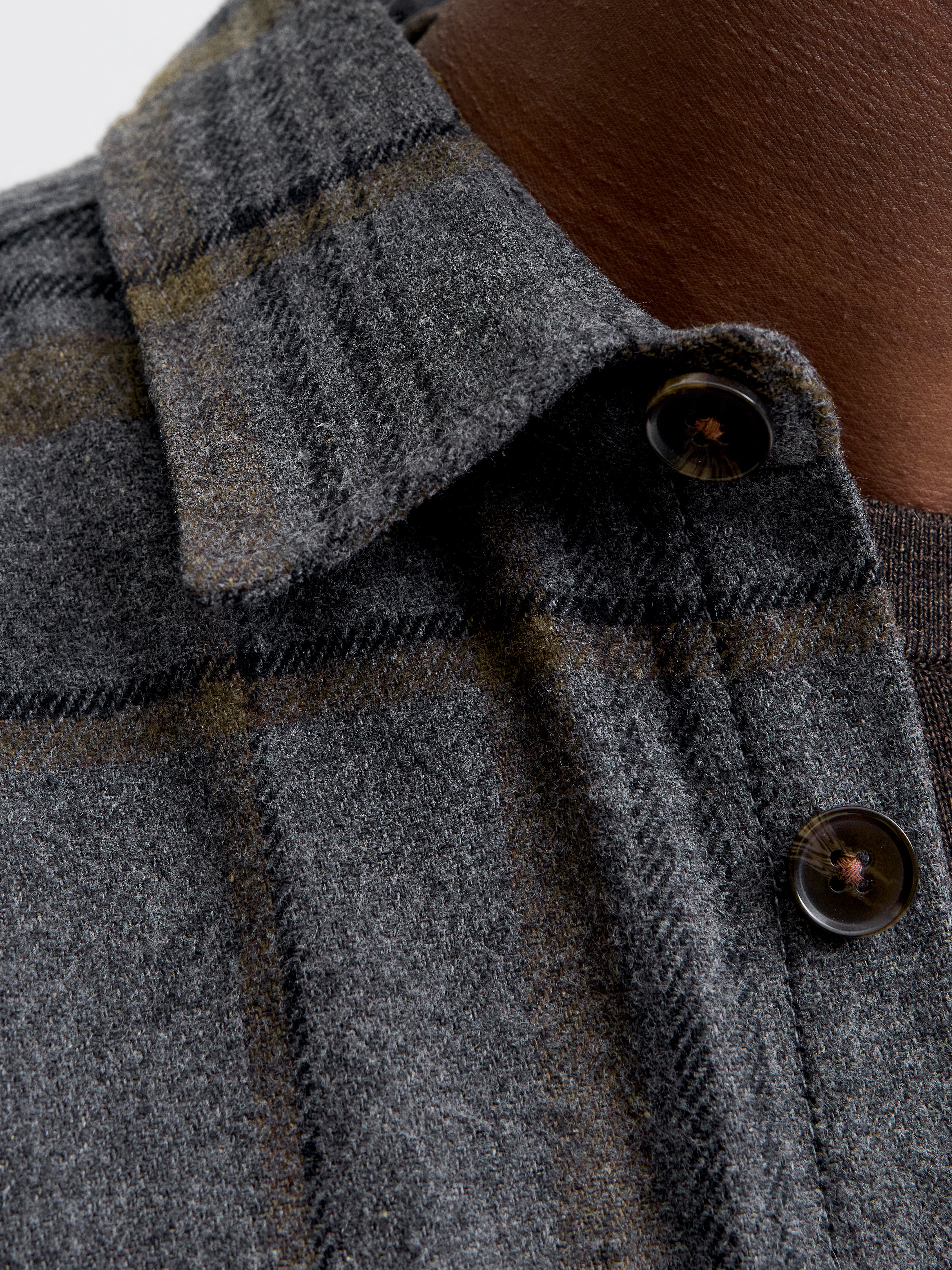 JPRRAYLE MELANGE CHECK L/S OVERSHIRT SN