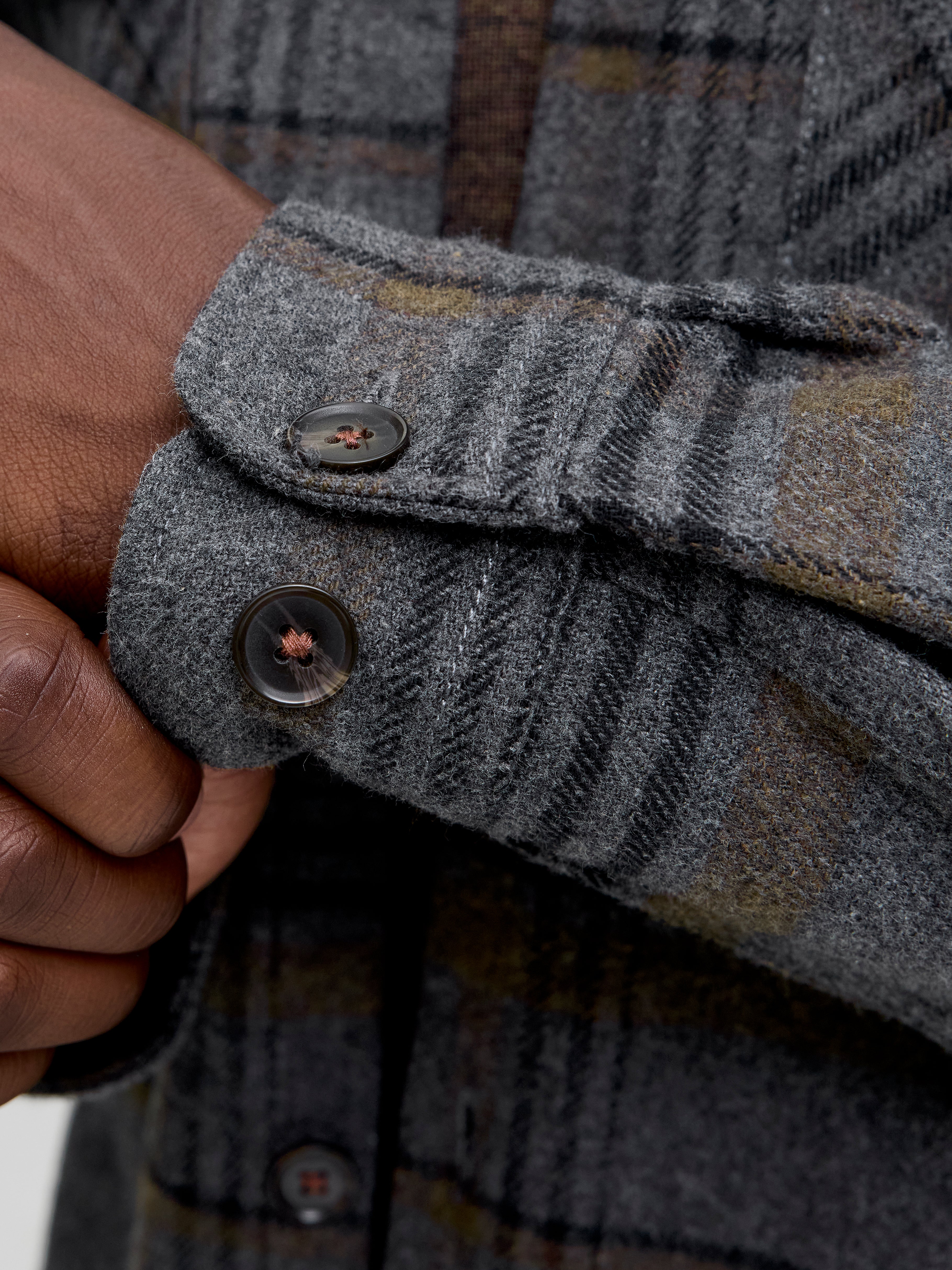 JPRRAYLE MELANGE CHECK L/S OVERSHIRT SN