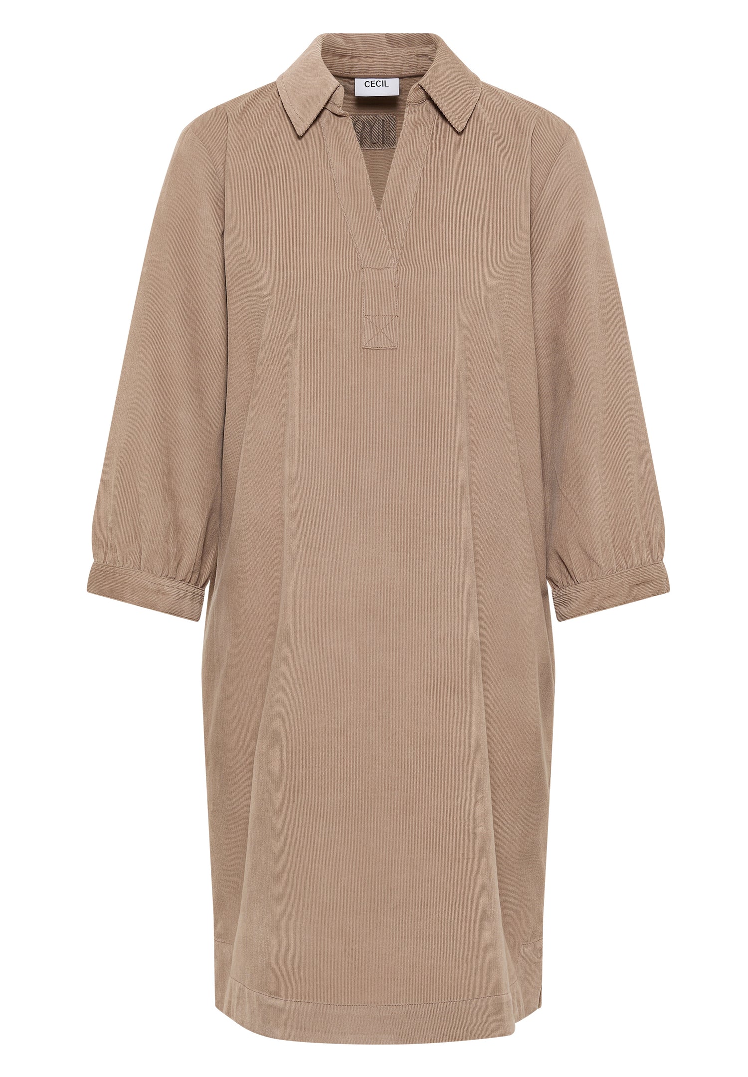 Cordkleid in Unifarbe