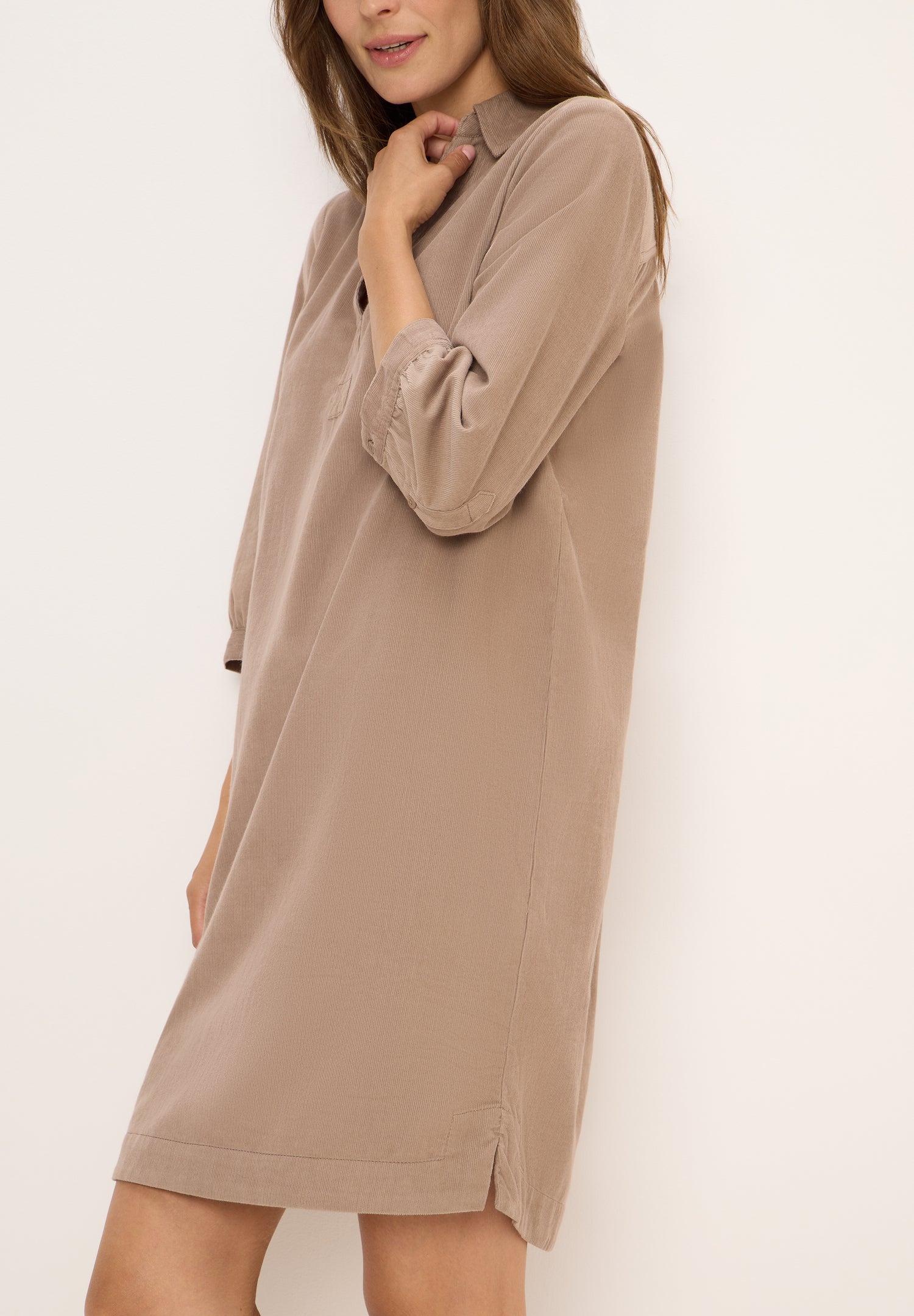 Cordkleid in Unifarbe