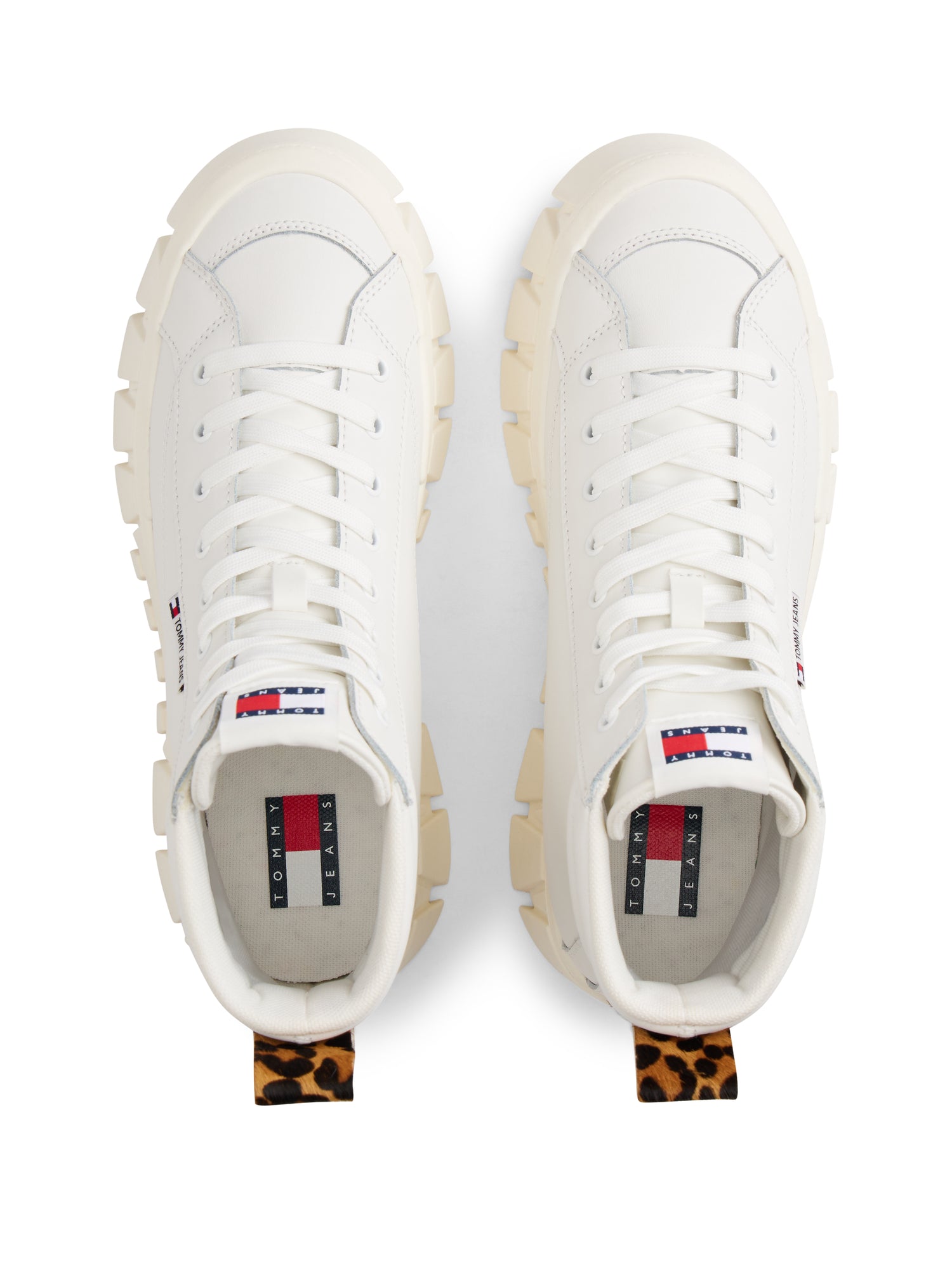 Tommy Jeans Damen Sneaker Flatform – vulkanisierte Plateausohle – Leopard Muster