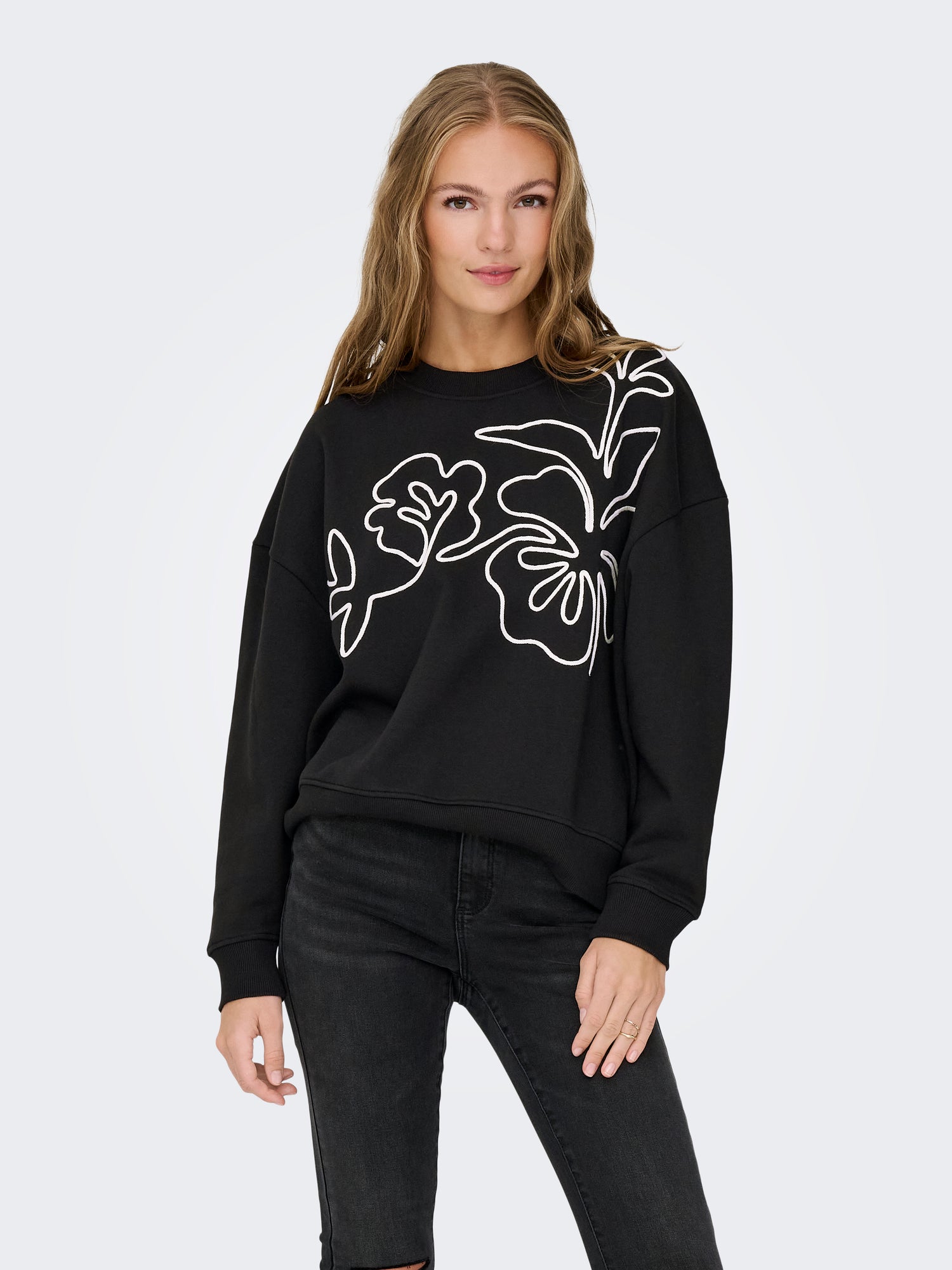 JDYCANOA L/S EMB SWEAT JRS NOOS
