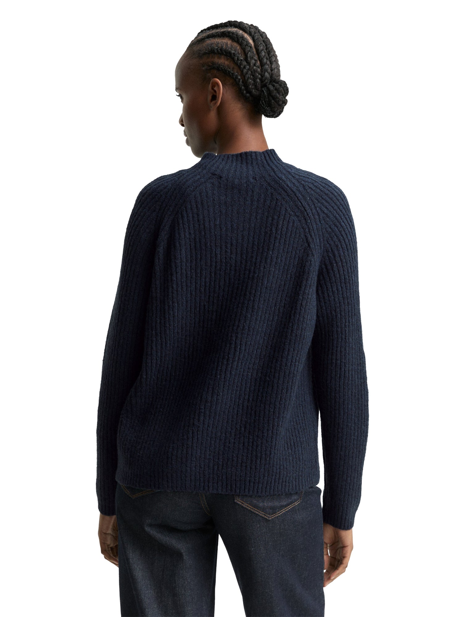 Relaxed Fit Strickpullover mit Stehkragen