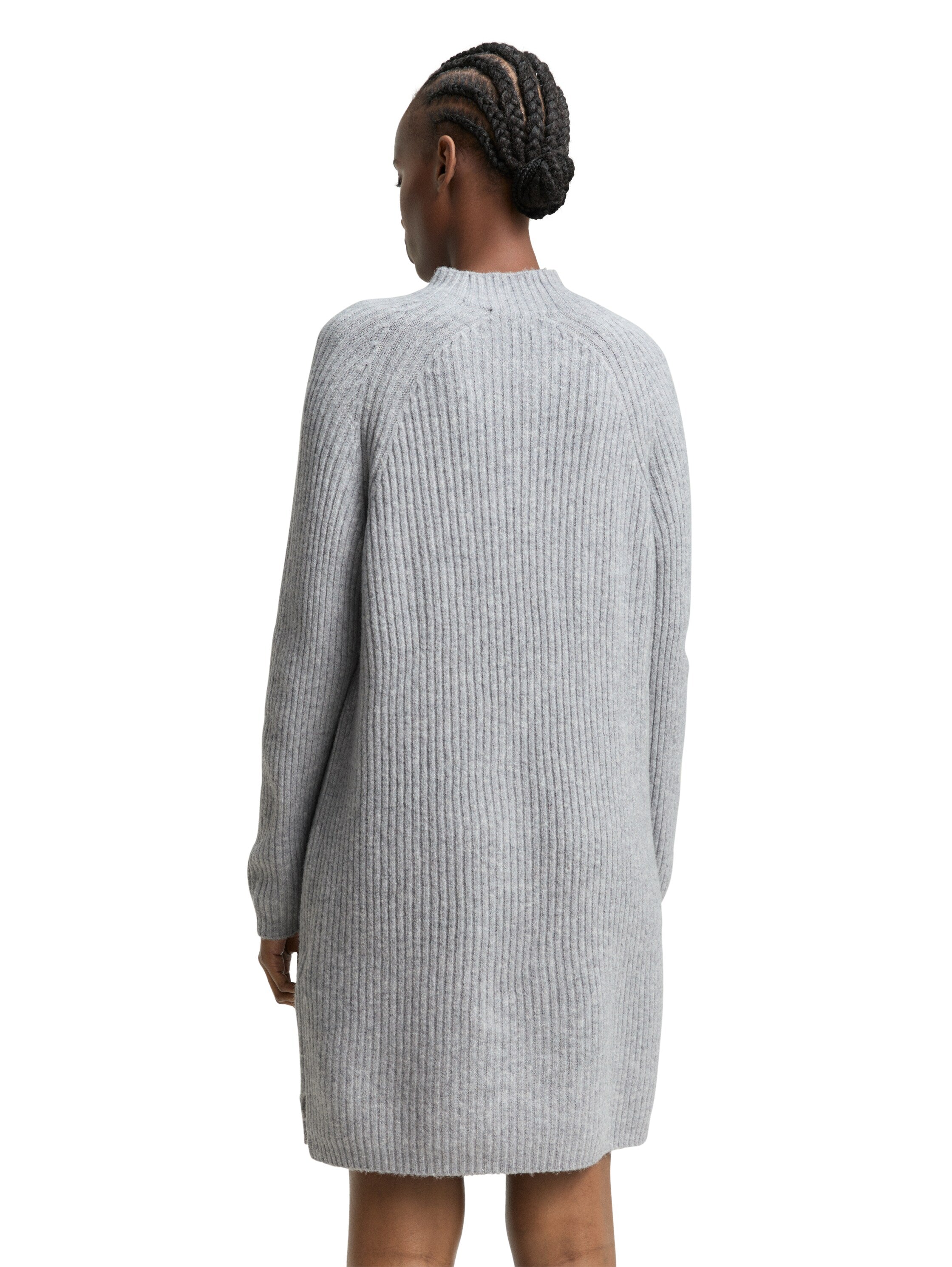 Midi-Strickkleid mit Stehkragen