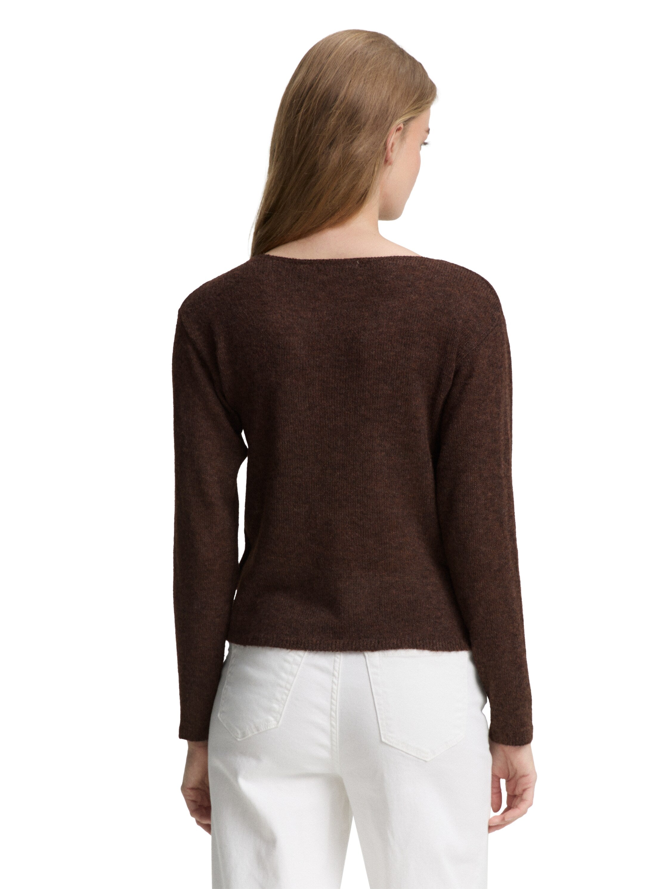 Strickpullover mit U-Boot-Ausschnitt