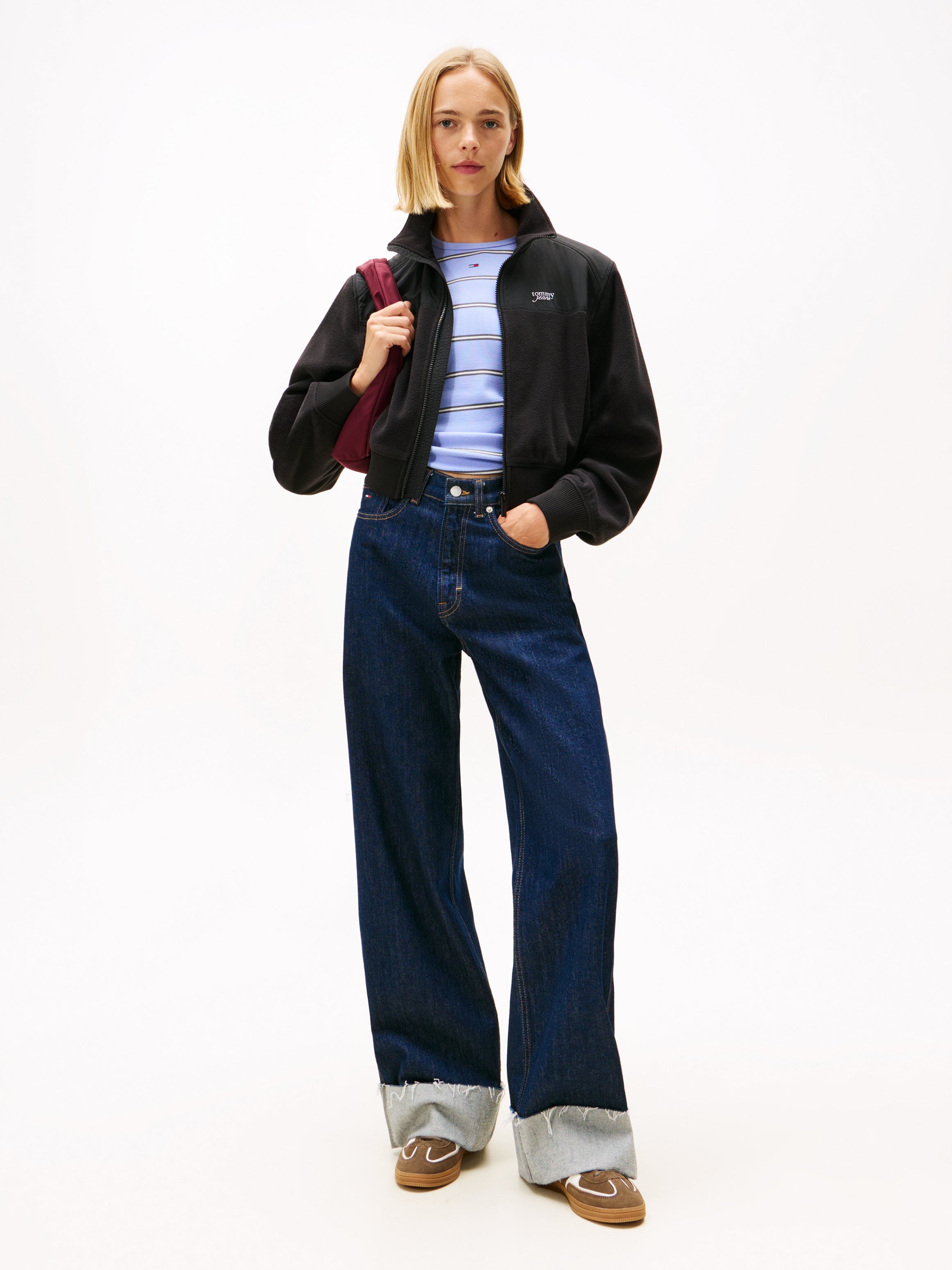 TJW FABRIC MIX FLEECE ZIP THRU