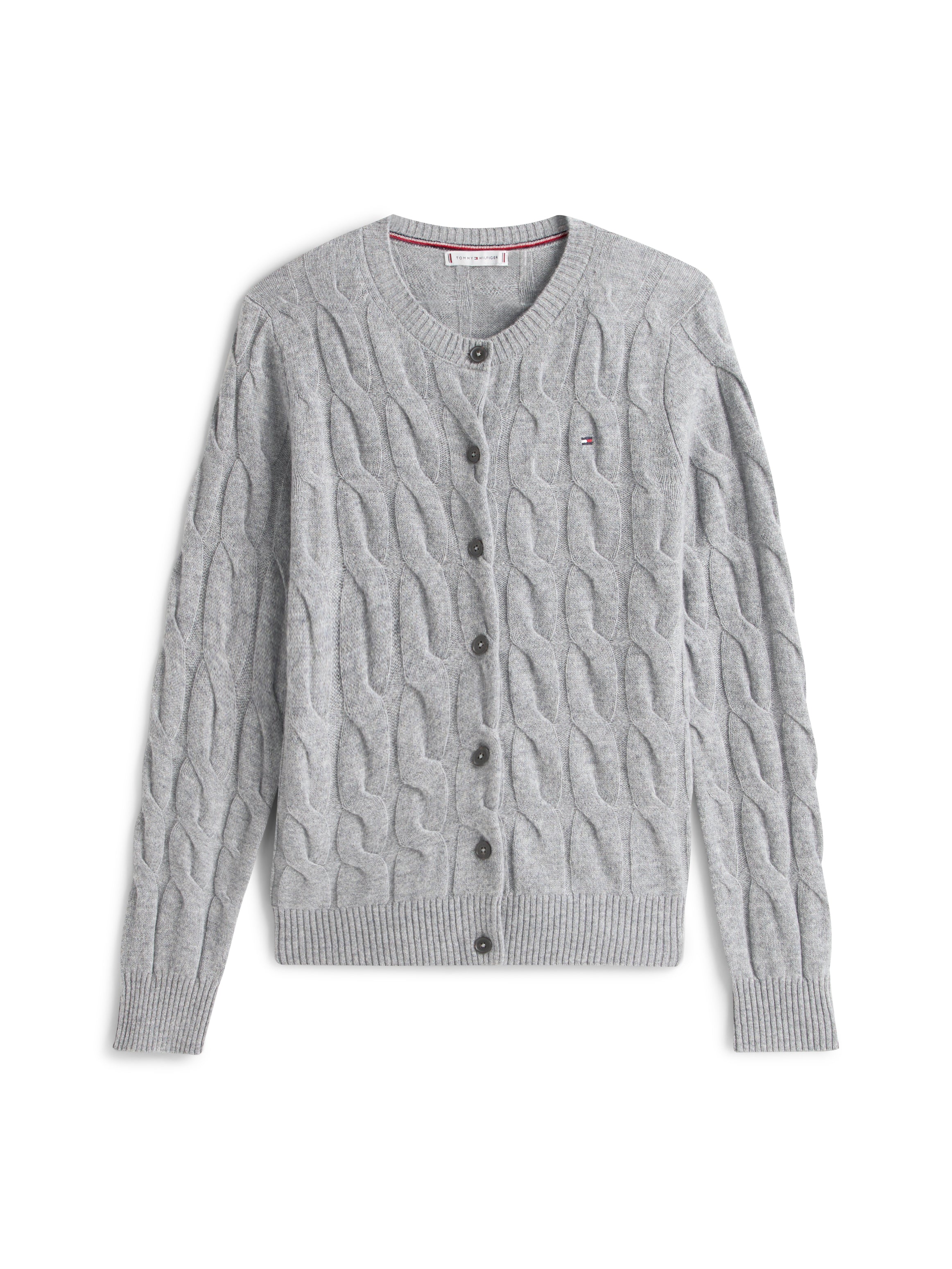 SOFT WOOL CABLE C-NK LS CARDIGAN