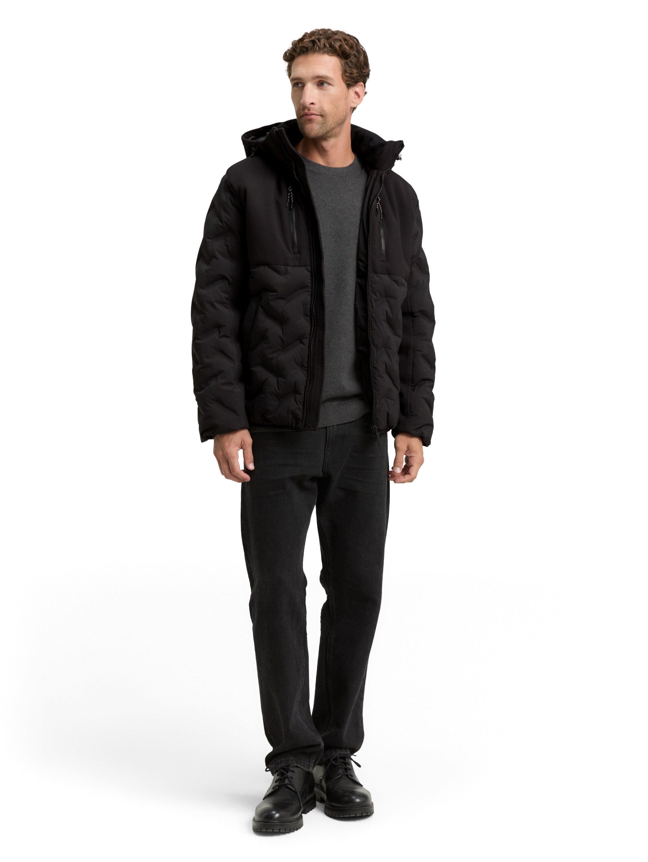 Hybrid Puffer-Jacke mit Steppung