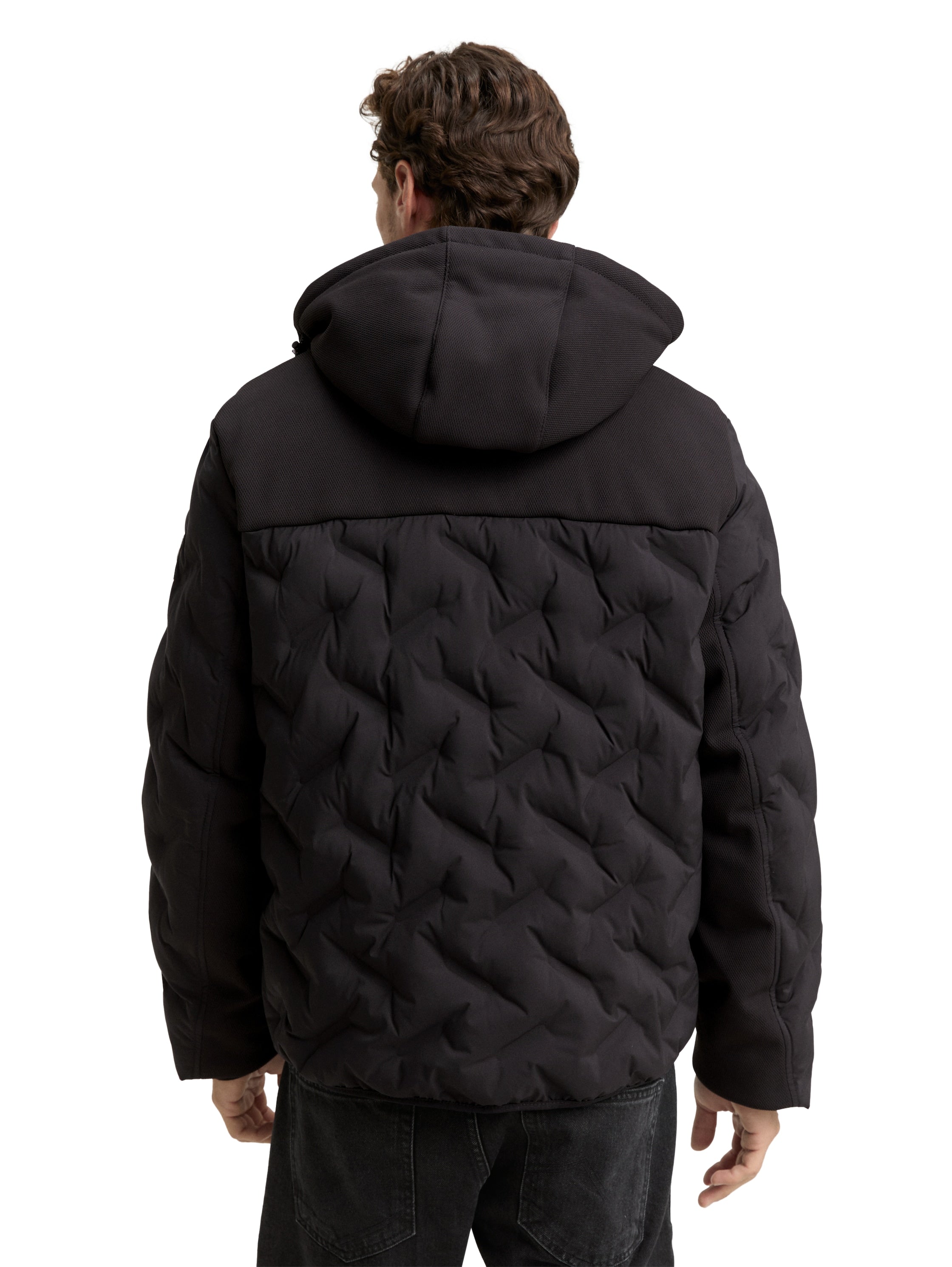 Hybrid Puffer-Jacke mit Steppung