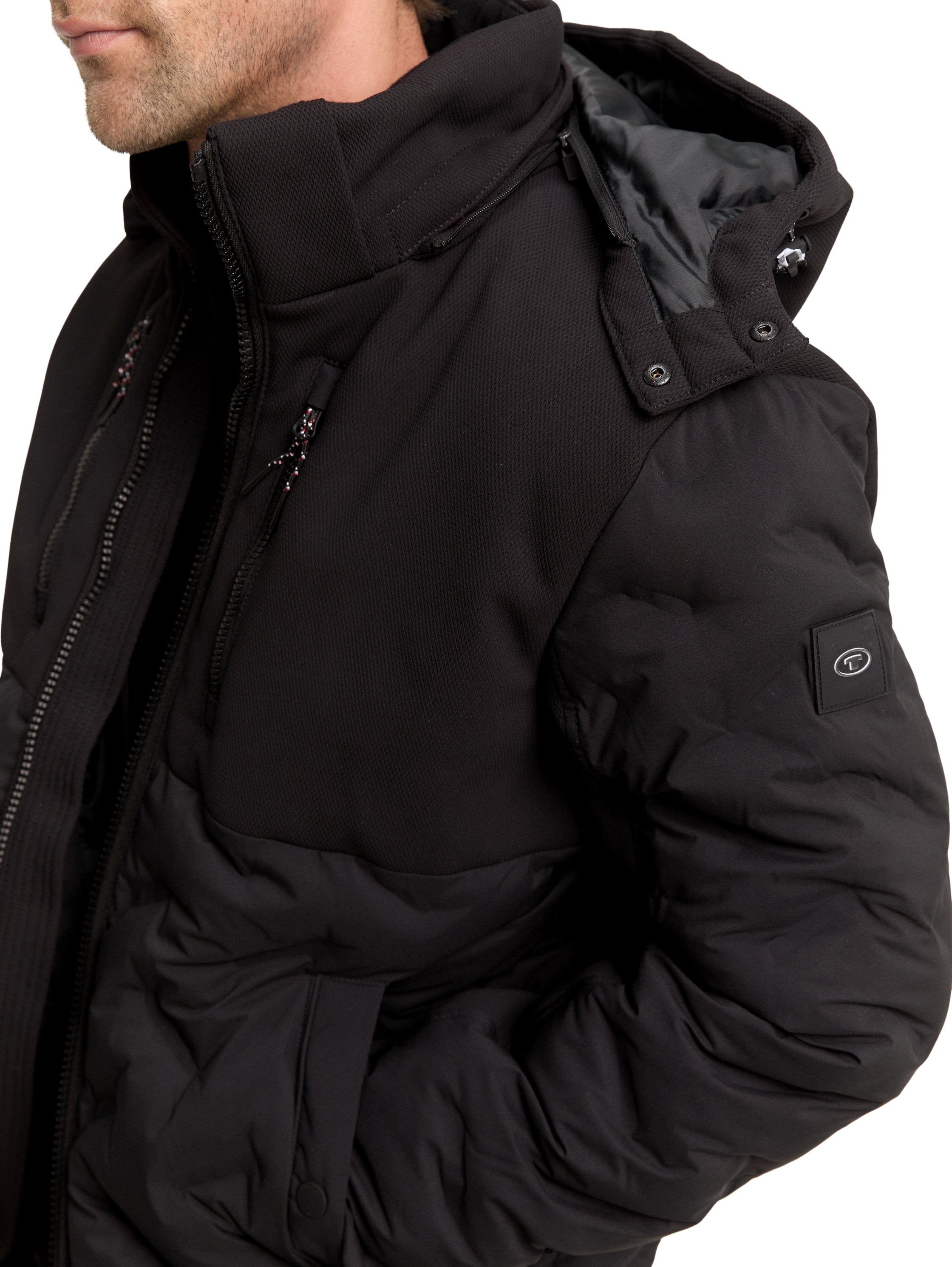 Hybrid Puffer-Jacke mit Steppung