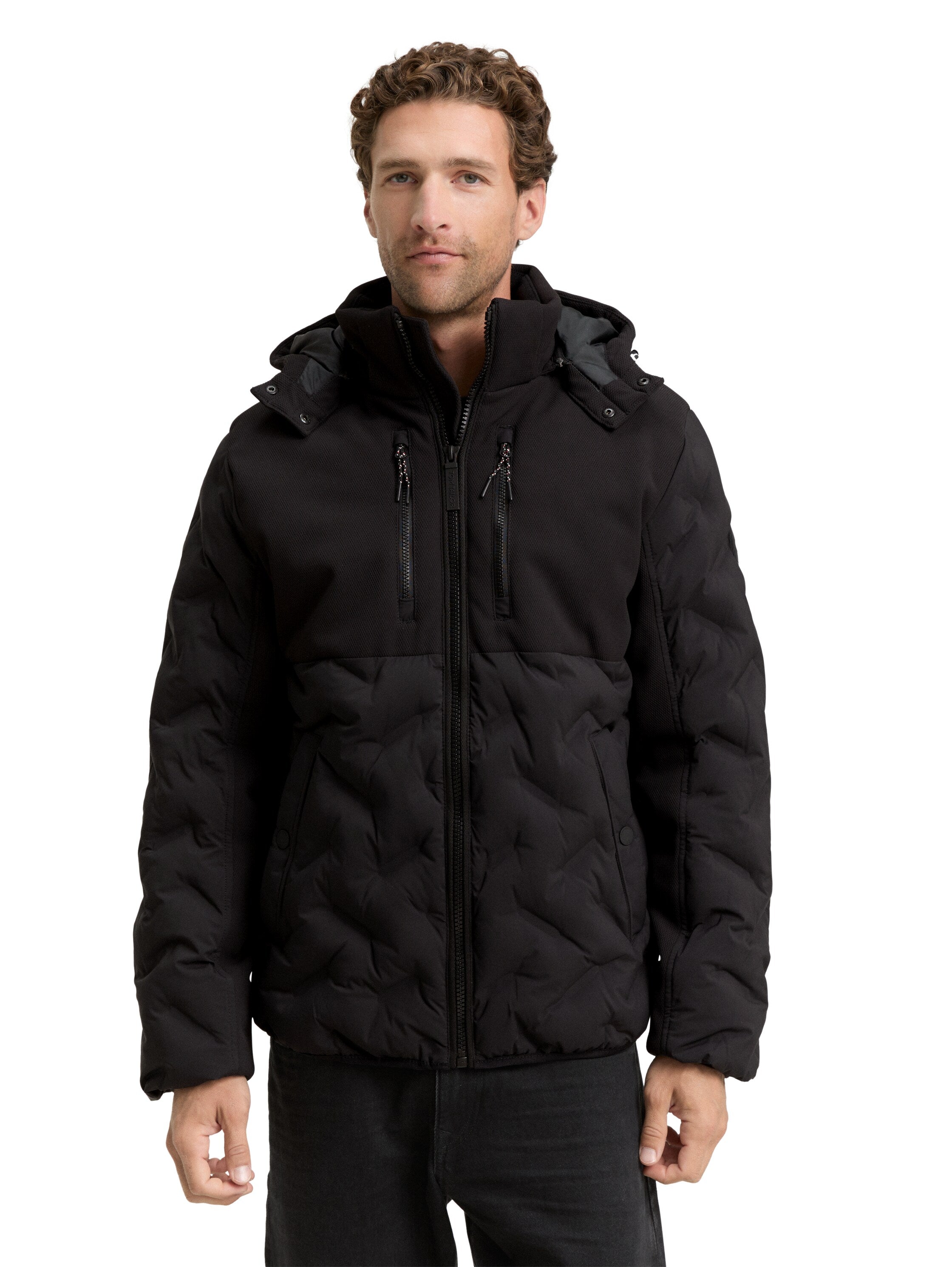 Hybrid Puffer-Jacke mit Steppung