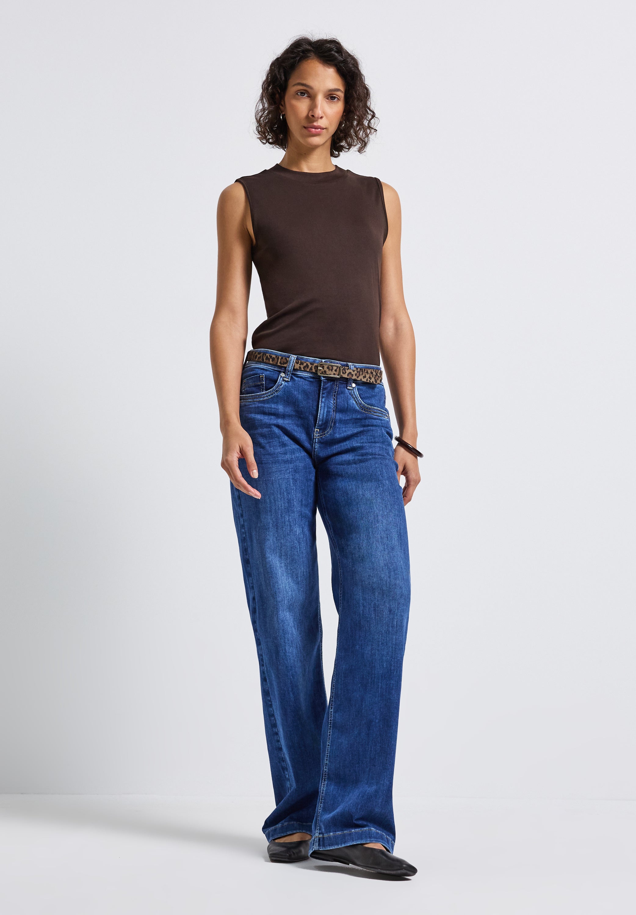 Street One Damen Ledergürtel Animal Print Metallschnalle