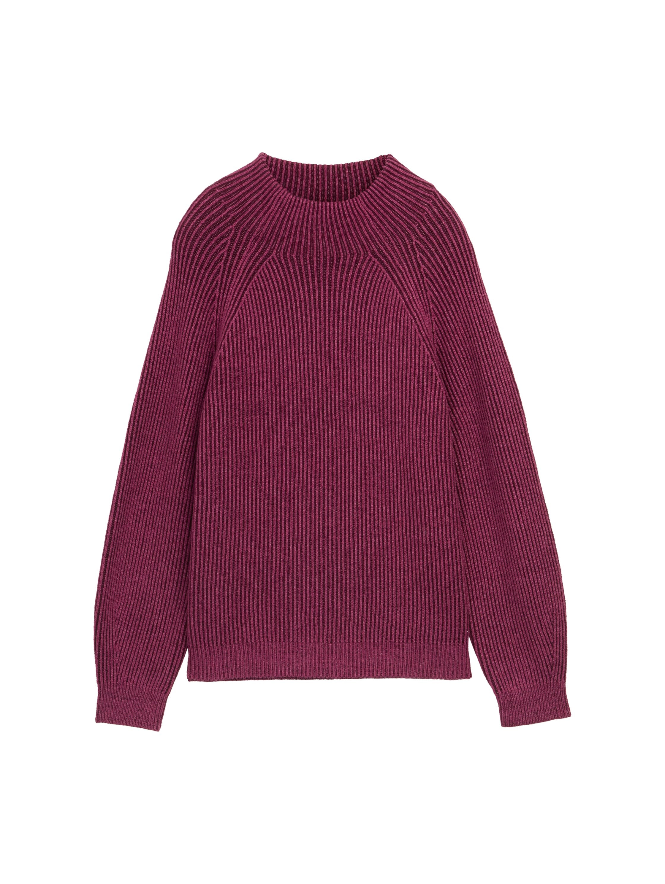 Tom Tailor Denim Female Pullover Loose Fit Stehkragen Rippstruktur Wolle