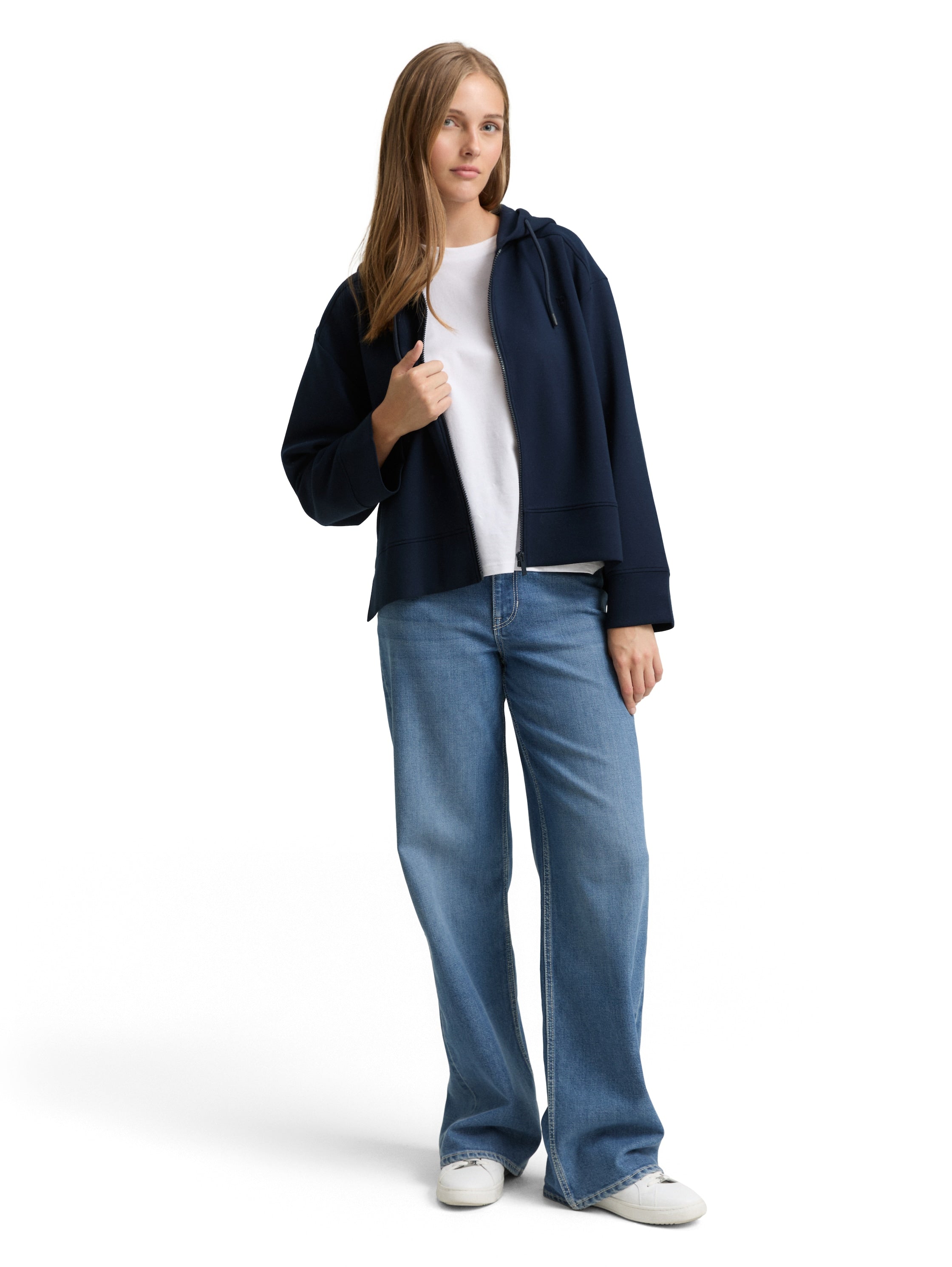 Loose Fit Scuba Hoodie Sweatjacke