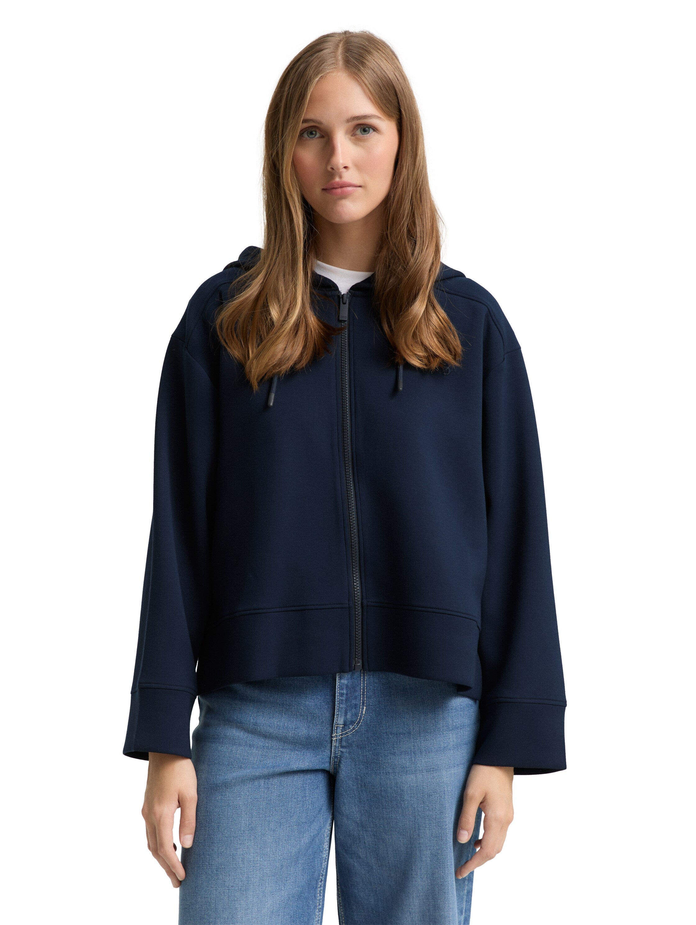 Loose Fit Scuba Hoodie Sweatjacke