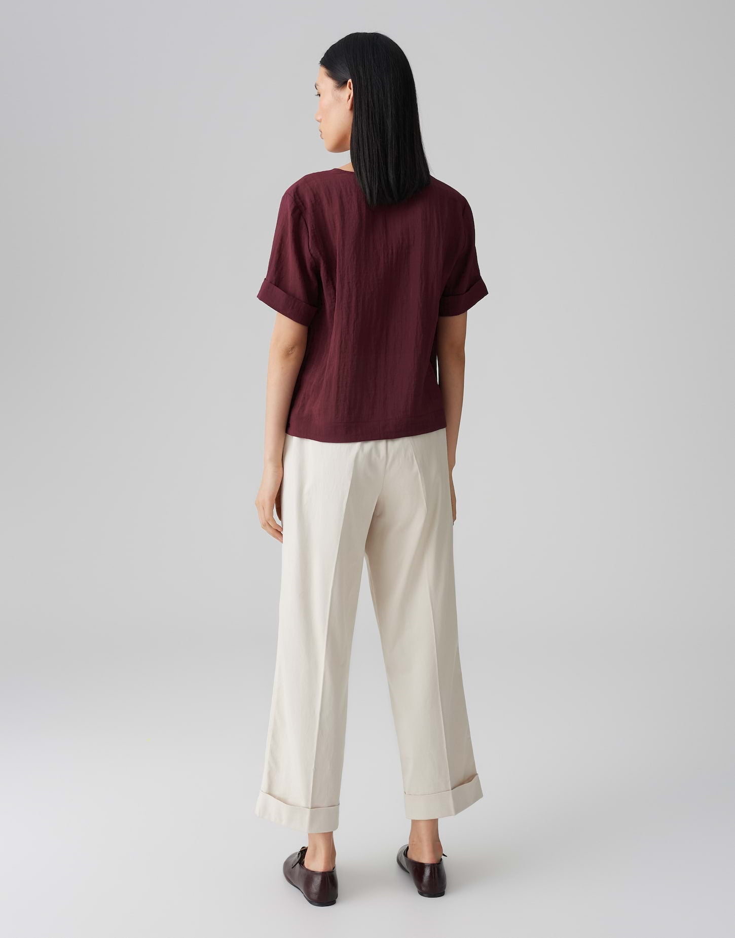 OPUS Leichte Damen Bluse V-Ausschnitt Kurzarm