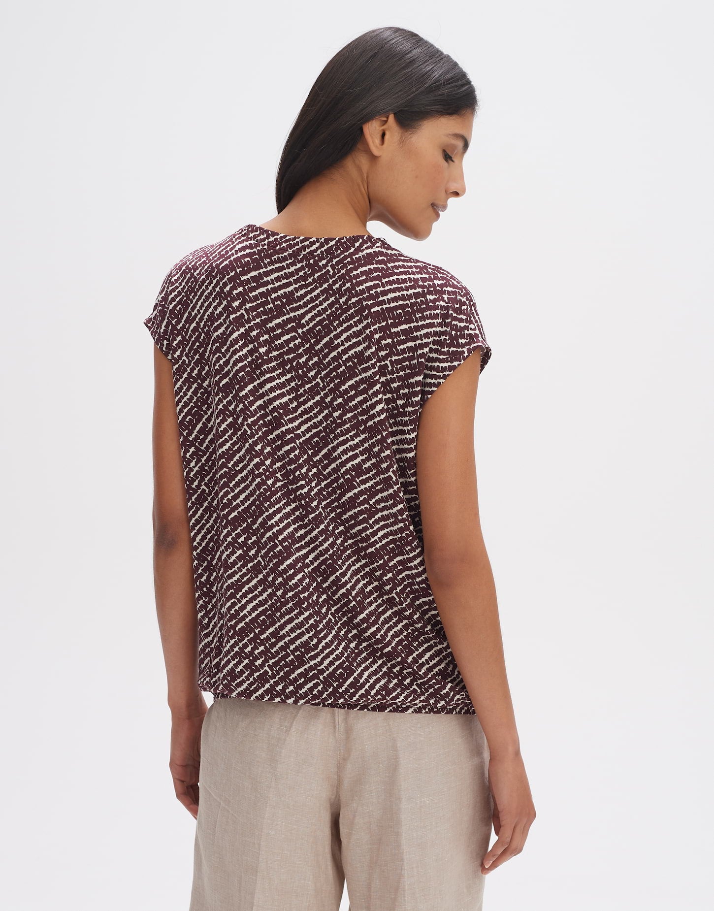 OPUS Basic T-Shirt Damen Basic Fit Viskose Elasthan