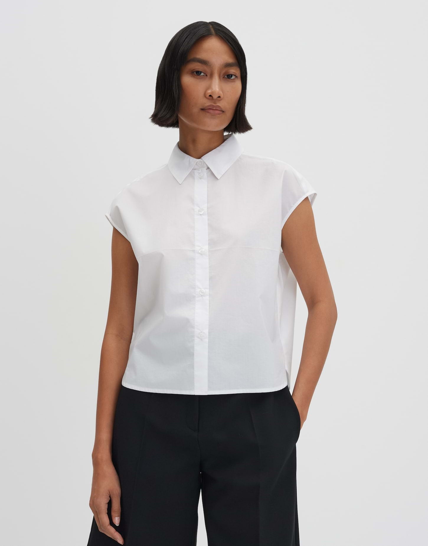 Someday Damenbluse Hemdblusenkragen Kurzarm O-Form